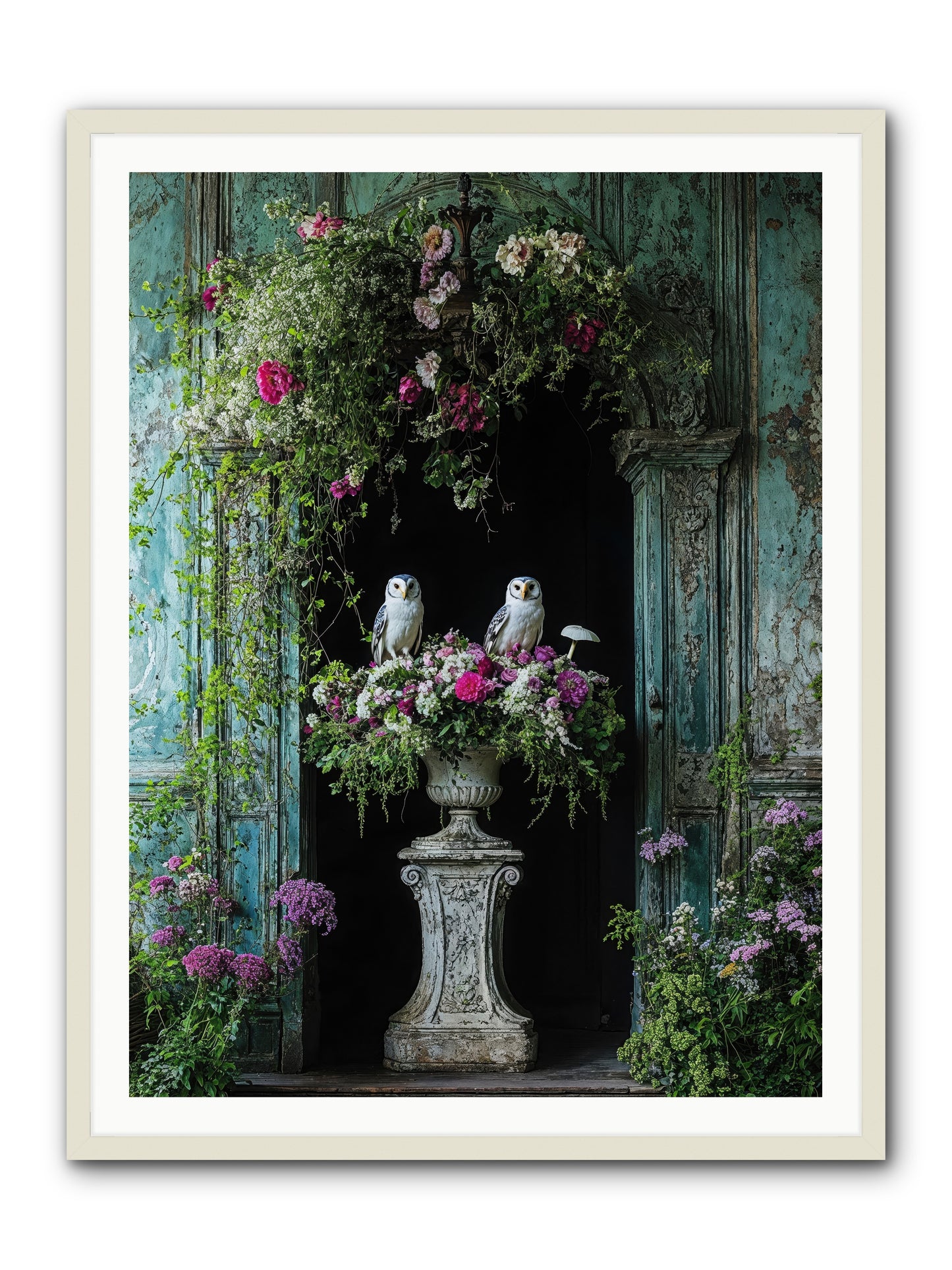 Midnight Conservatory -- Framed Print - White 36x48