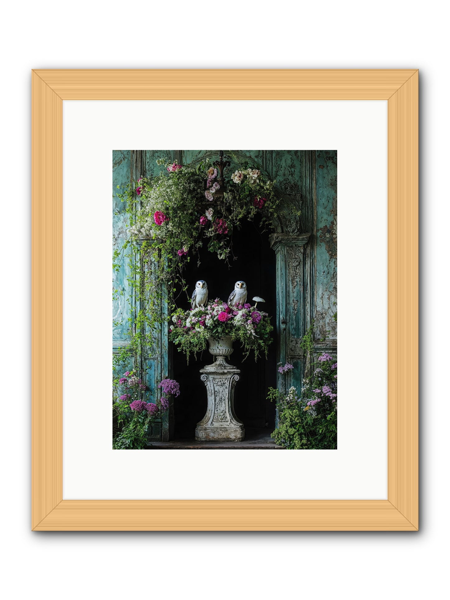 Midnight Conservatory -- Framed Print - Natural 9x12