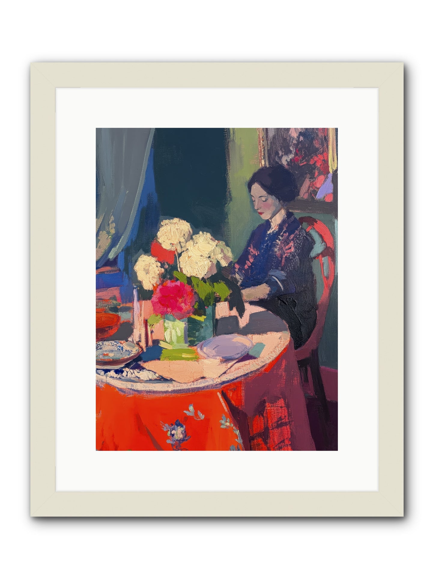 Midnight Finch-REZ -- Framed Print - White 12x16