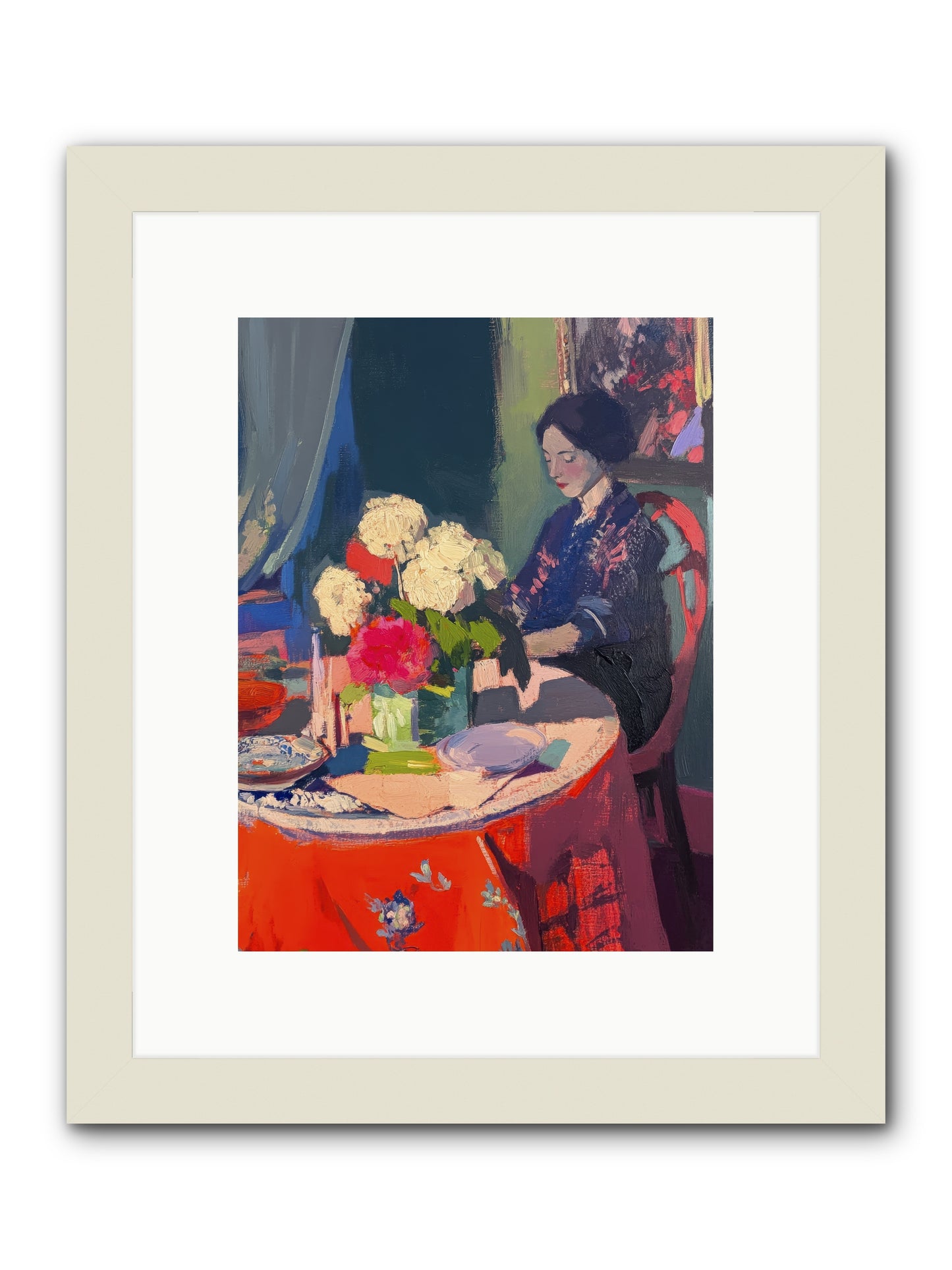 Midnight Finch-REZ -- Framed Print - White 9x12