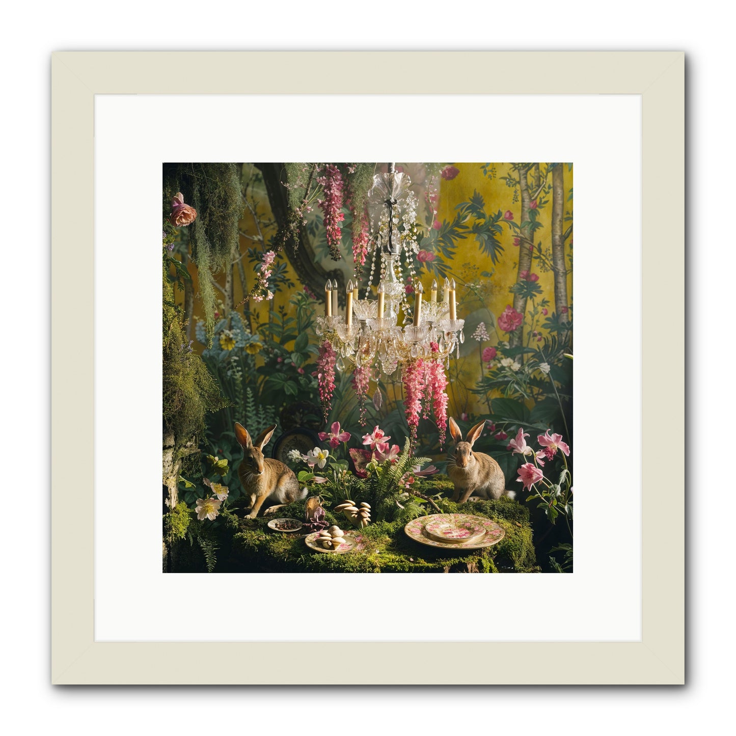 Midnight In Paris -- Framed Print - White 12x12