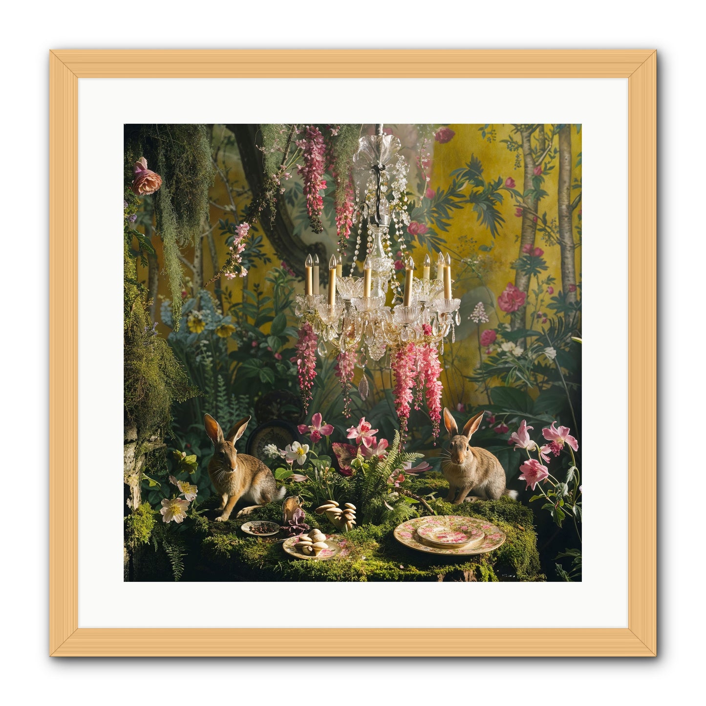 Midnight In Paris -- Framed Print - Natural 20x20