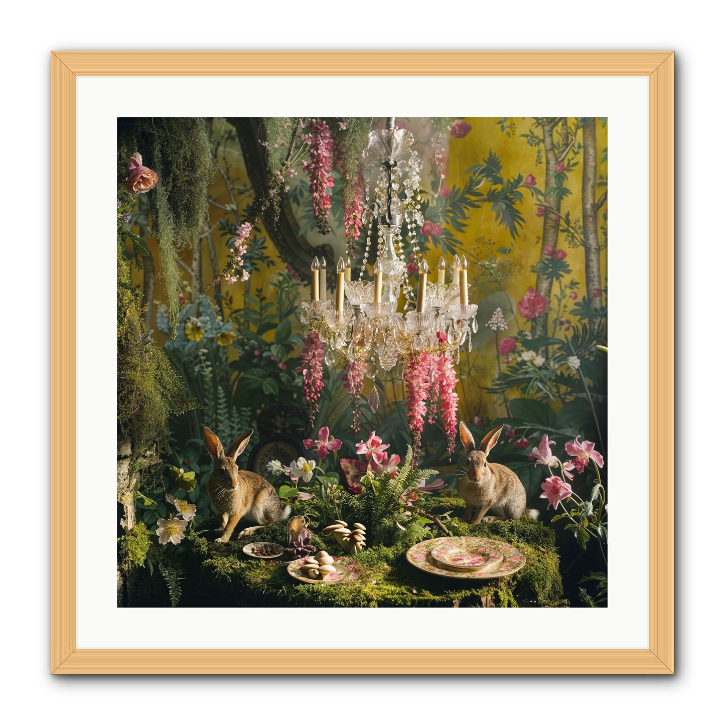 Midnight In Paris -- Framed Print - Natural 24x24