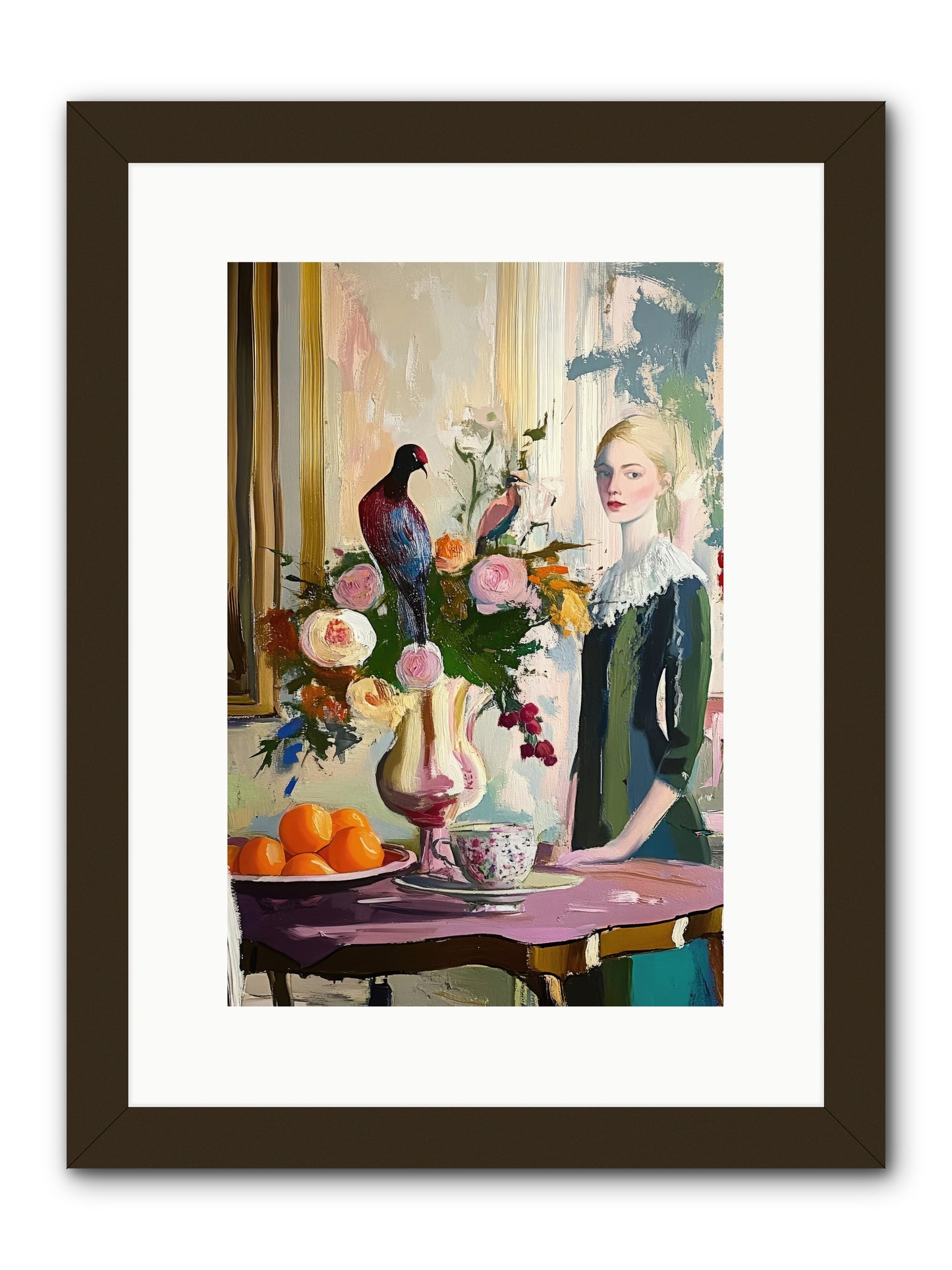 Midnight In The Orangery -- Framed Print - Black 10x15