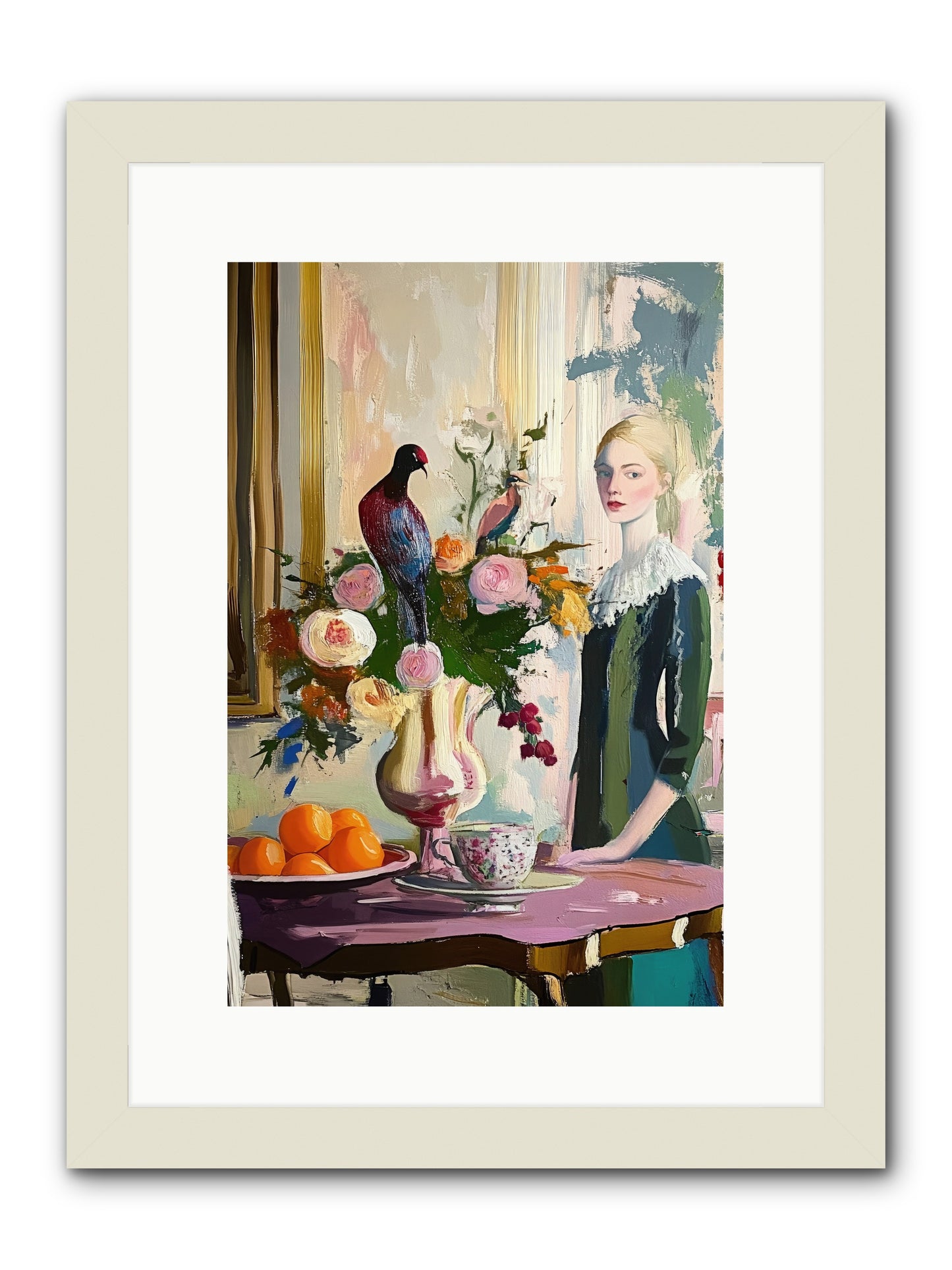 Midnight In The Orangery -- Framed Print - White 10x15