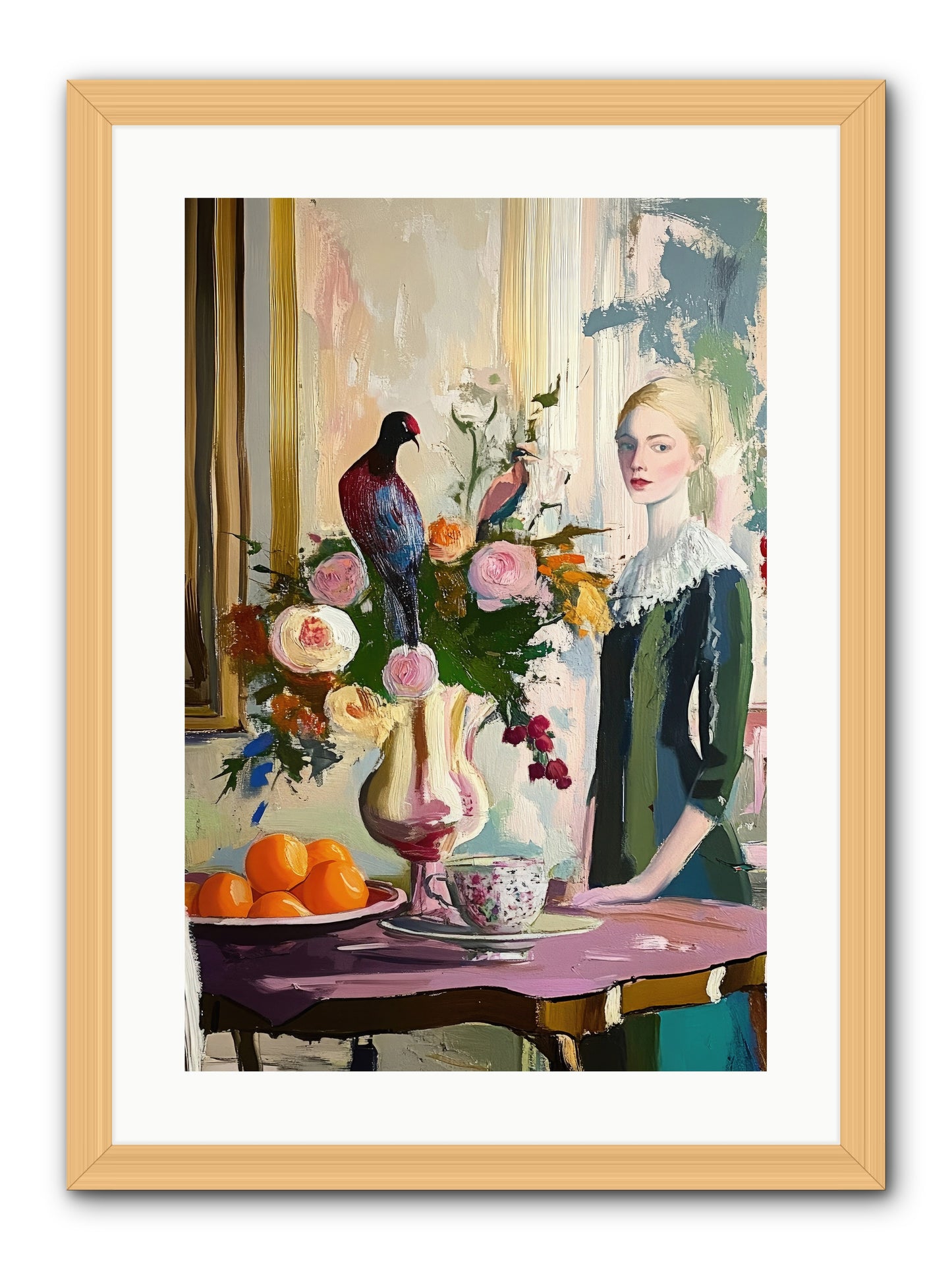 Midnight In The Orangery -- Framed Print - Natural 16x24