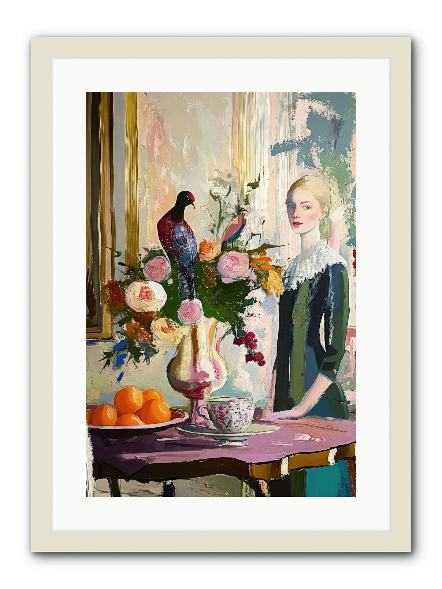 Midnight In The Orangery -- Framed Print - White 16x24