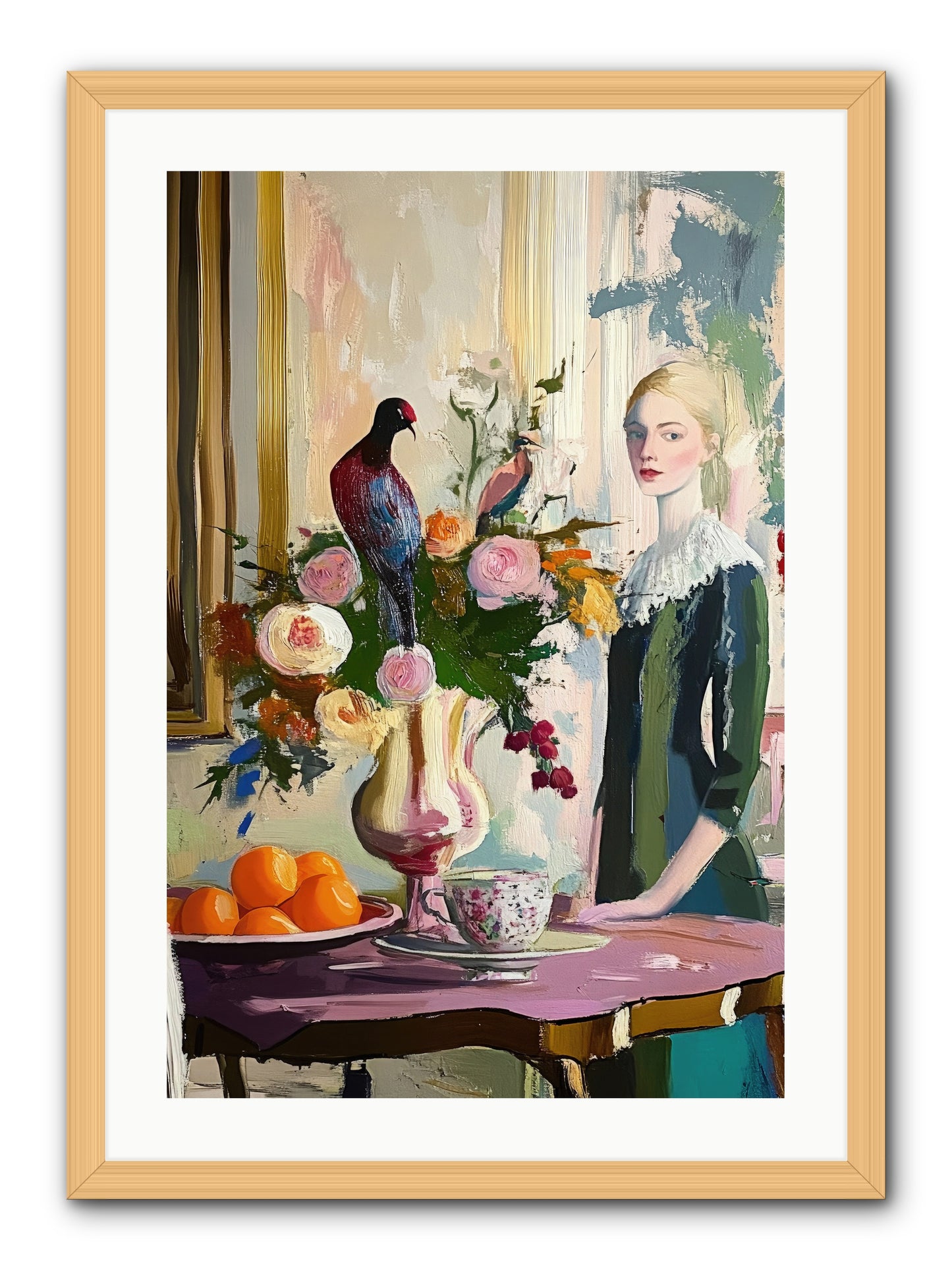 Midnight In The Orangery -- Framed Print - Natural 20x30