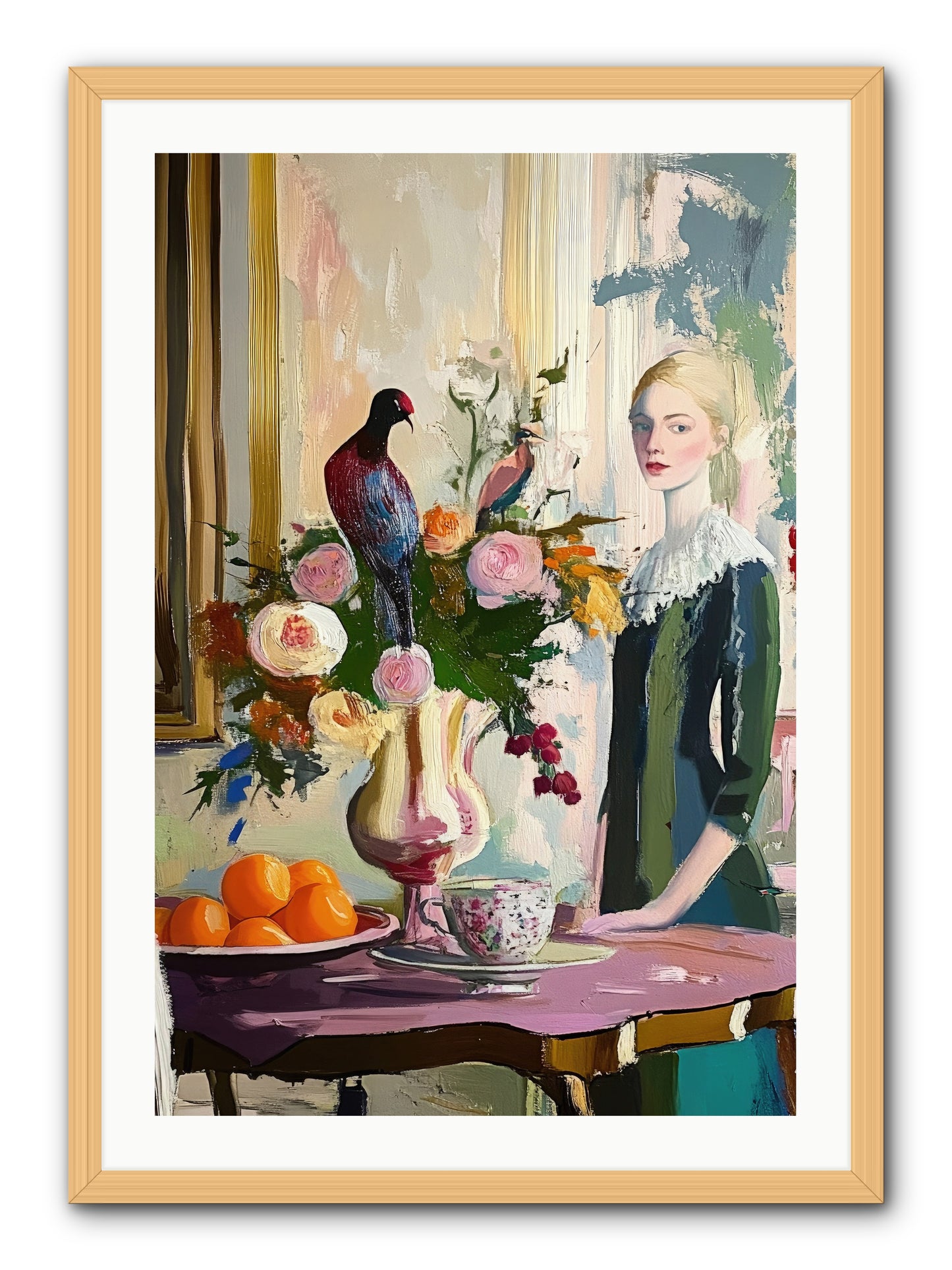 Midnight In The Orangery -- Framed Print - Natural 24x36