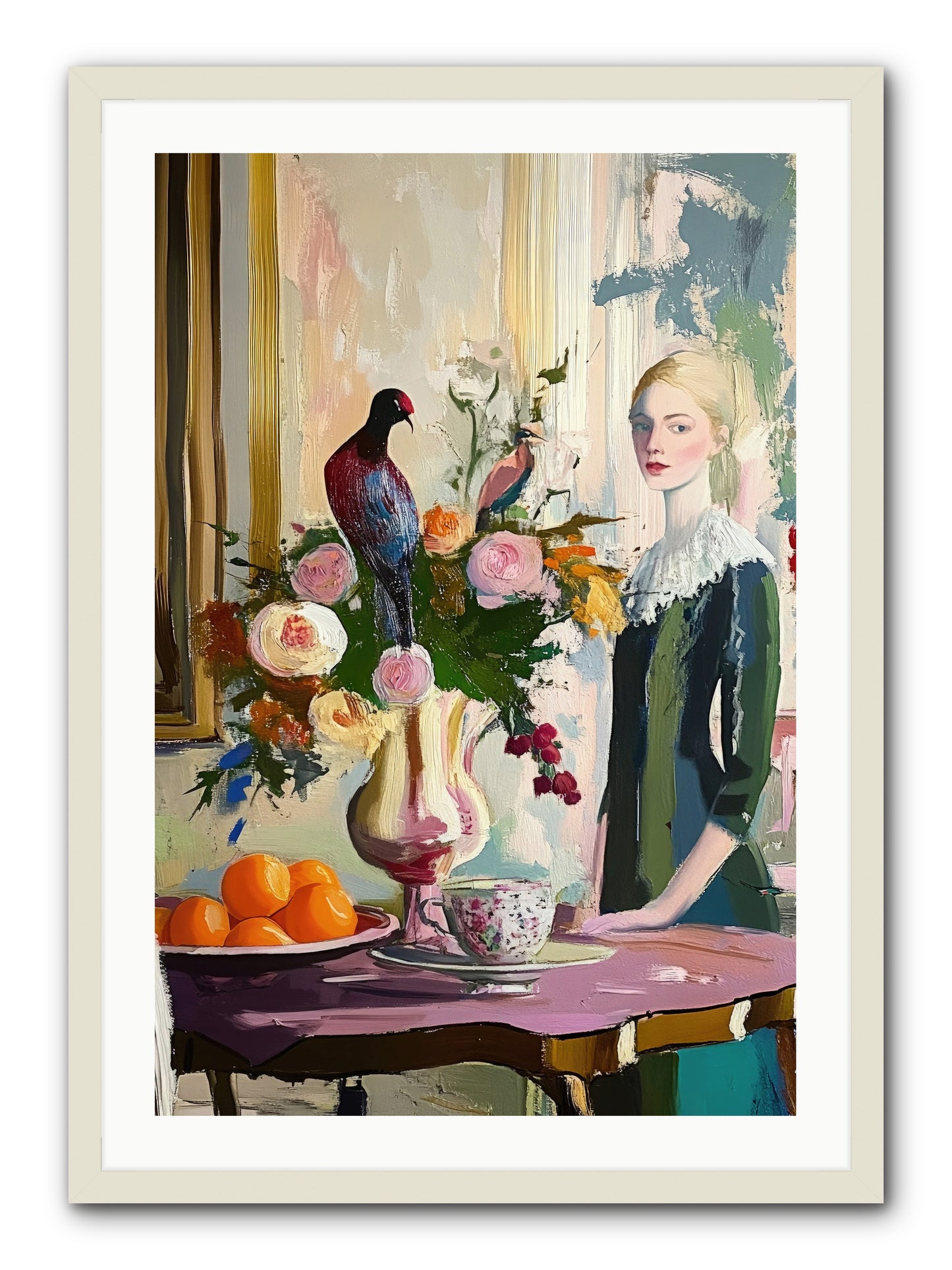 Midnight In The Orangery -- Framed Print - White 24x36