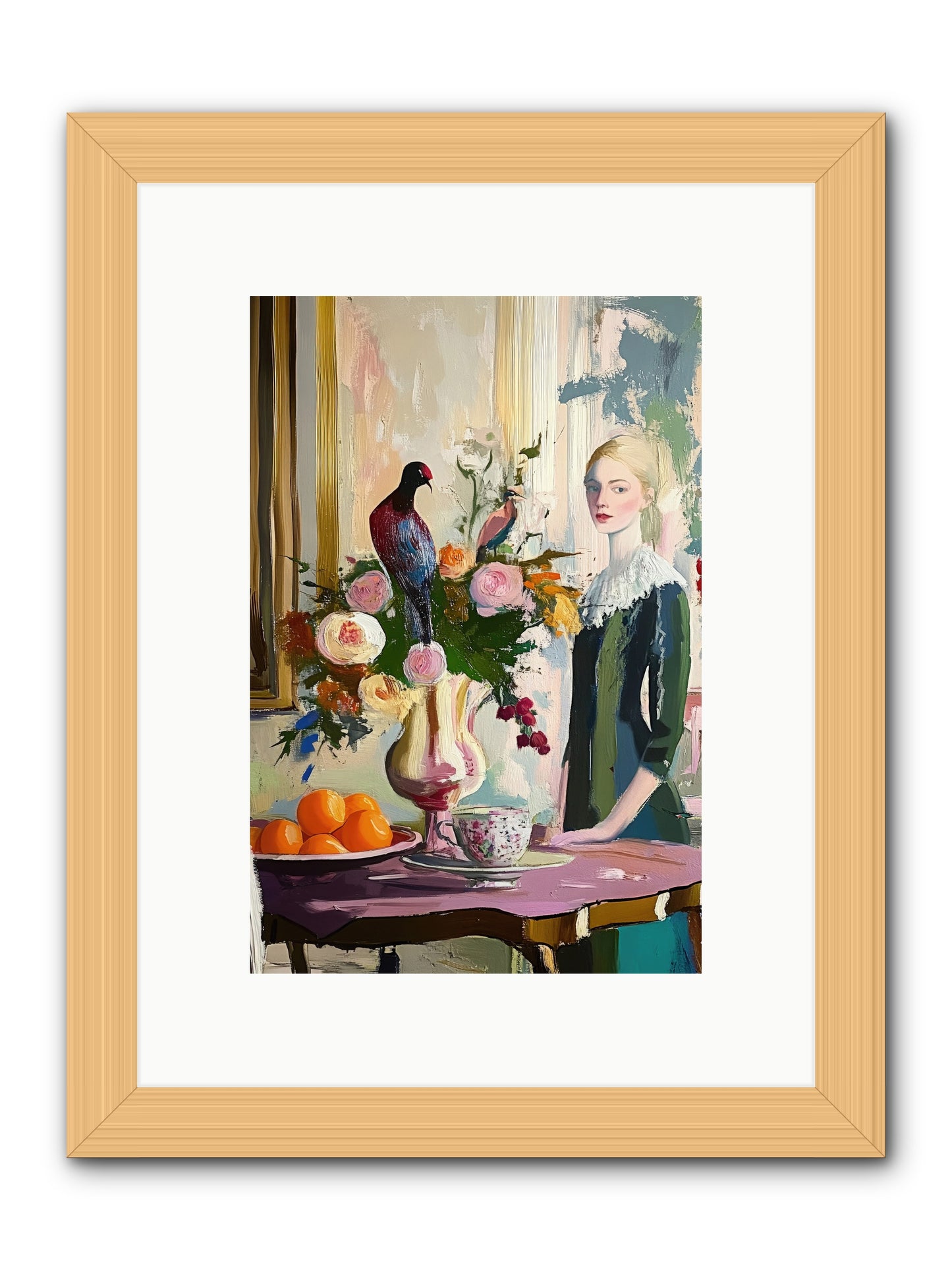 Midnight In The Orangery -- Framed Print - Natural 8x12