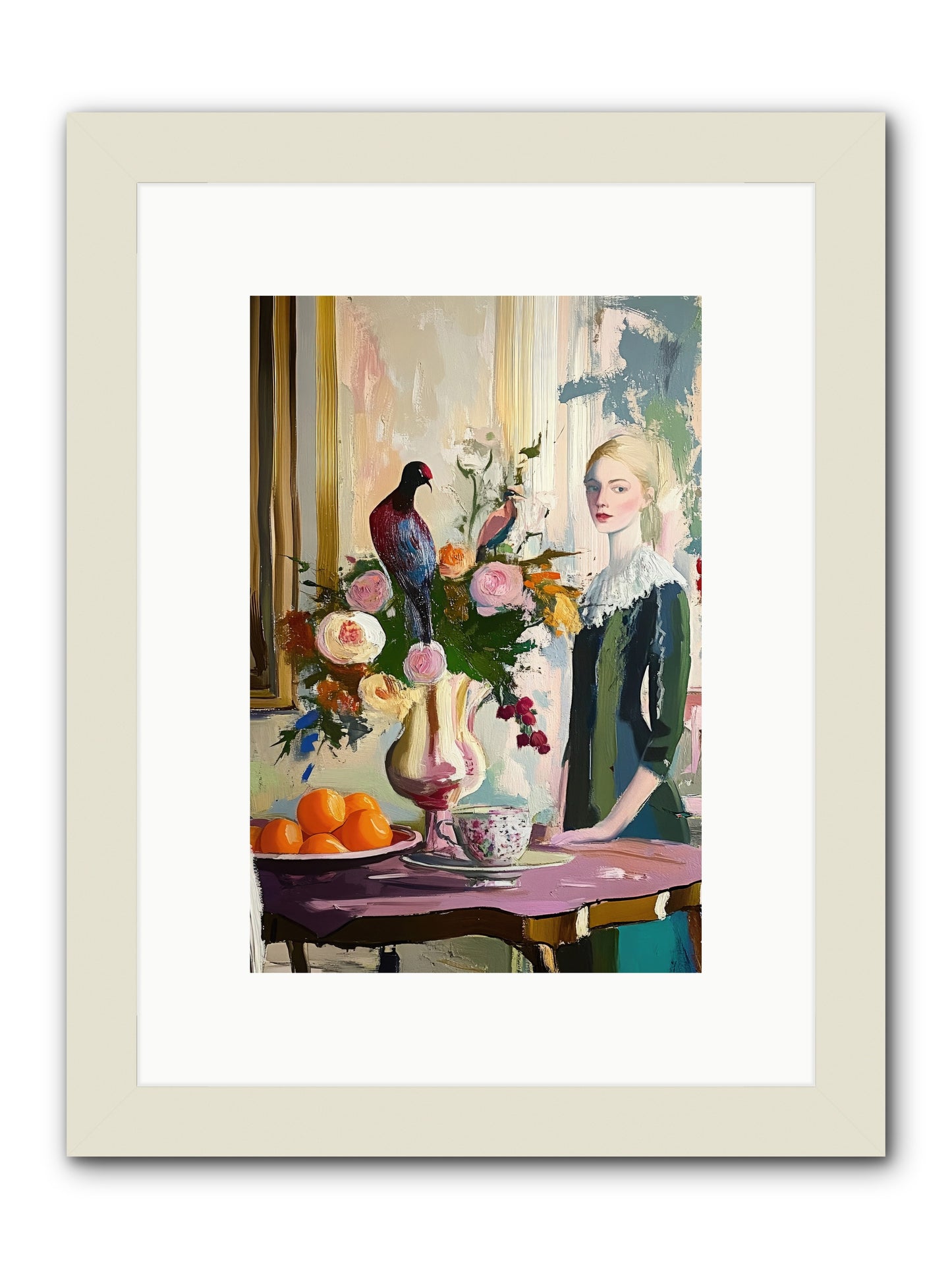 Midnight In The Orangery -- Framed Print - White 8x12