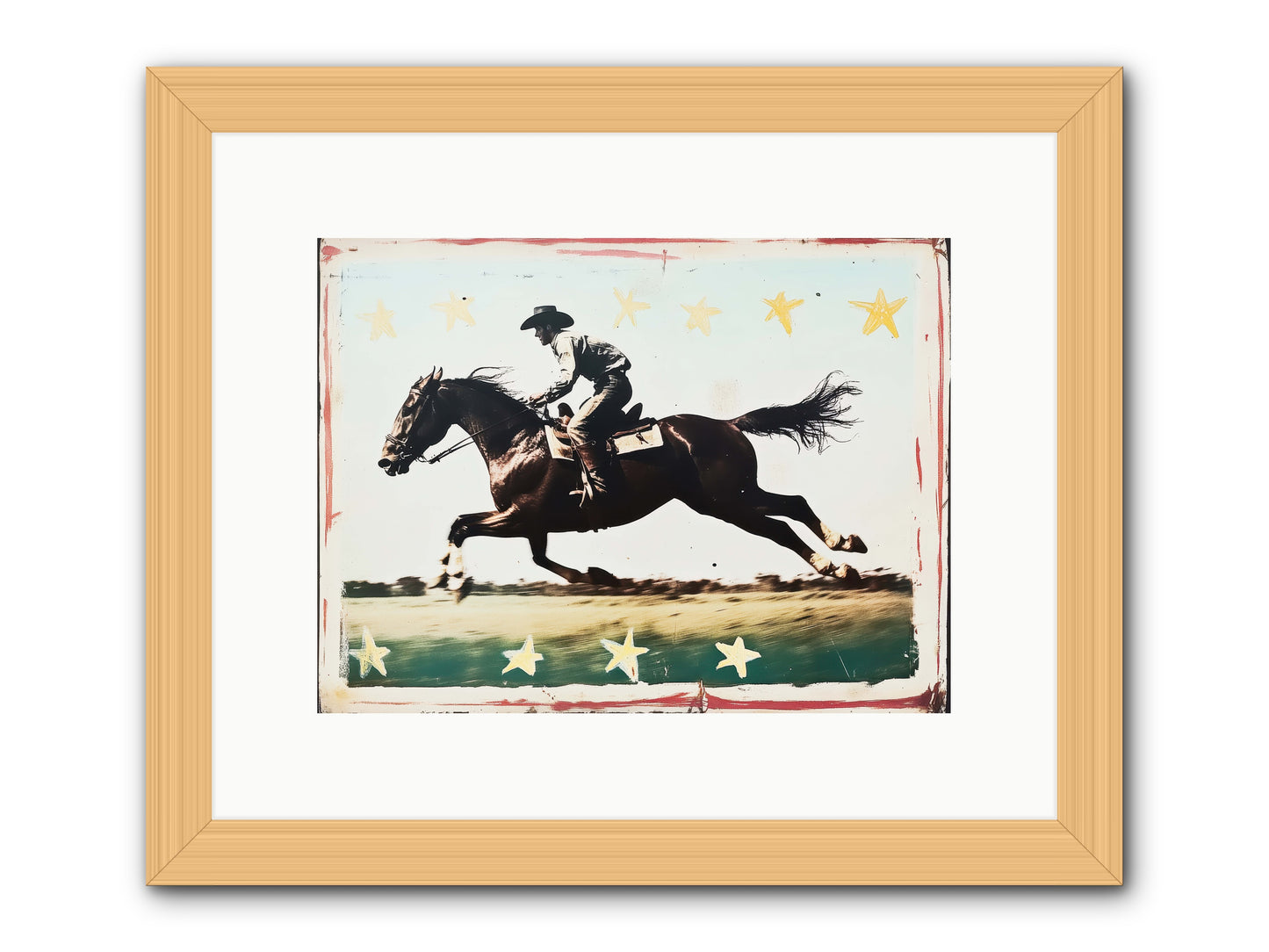 Midnight Runner ( -- Framed Print - Natural 12x9