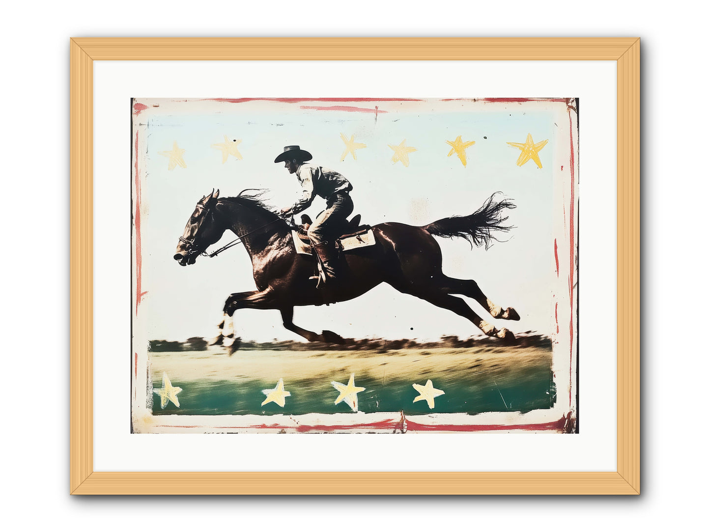 Midnight Runner ( -- Framed Print - Natural 24x18