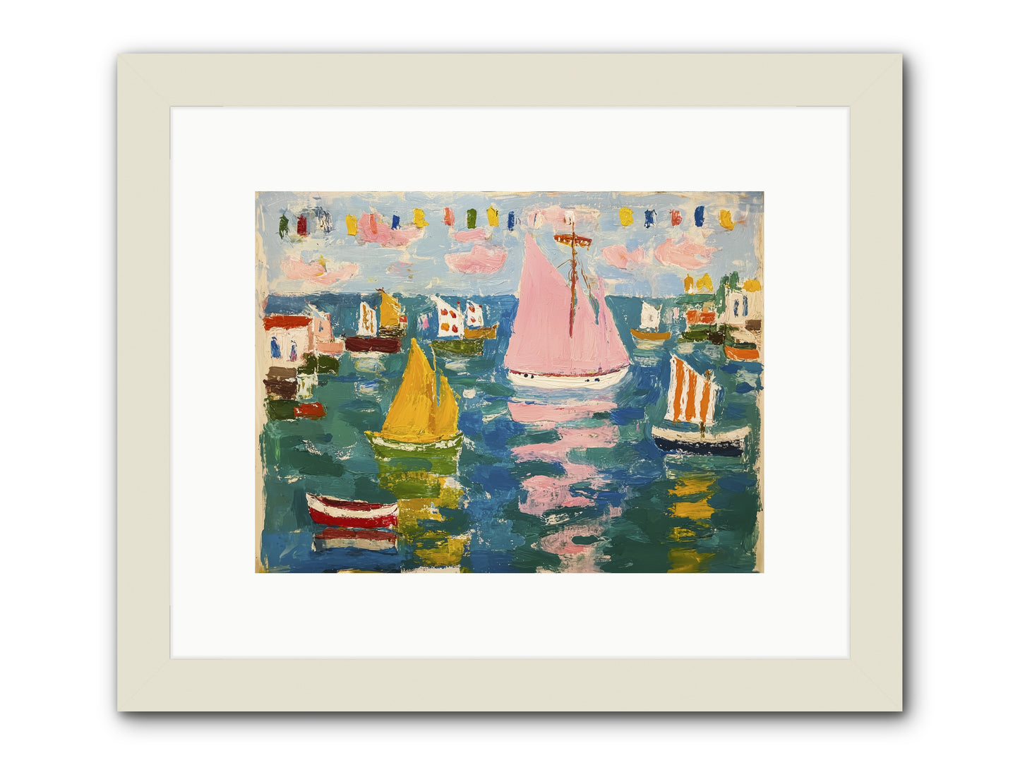 Midnight Sea Magic -- Framed Print - White 12x9
