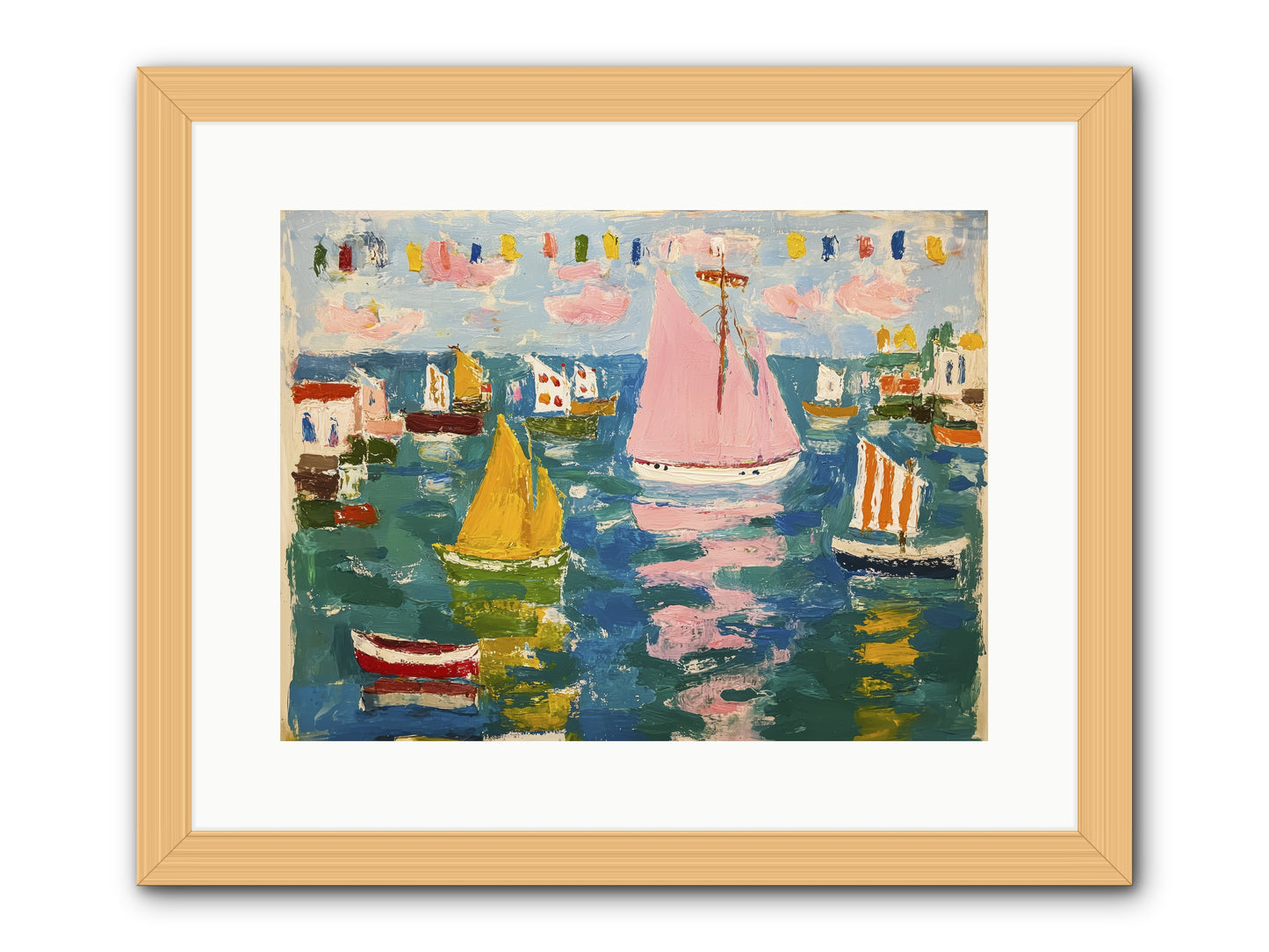Midnight Sea Magic -- Framed Print - Natural 16x12