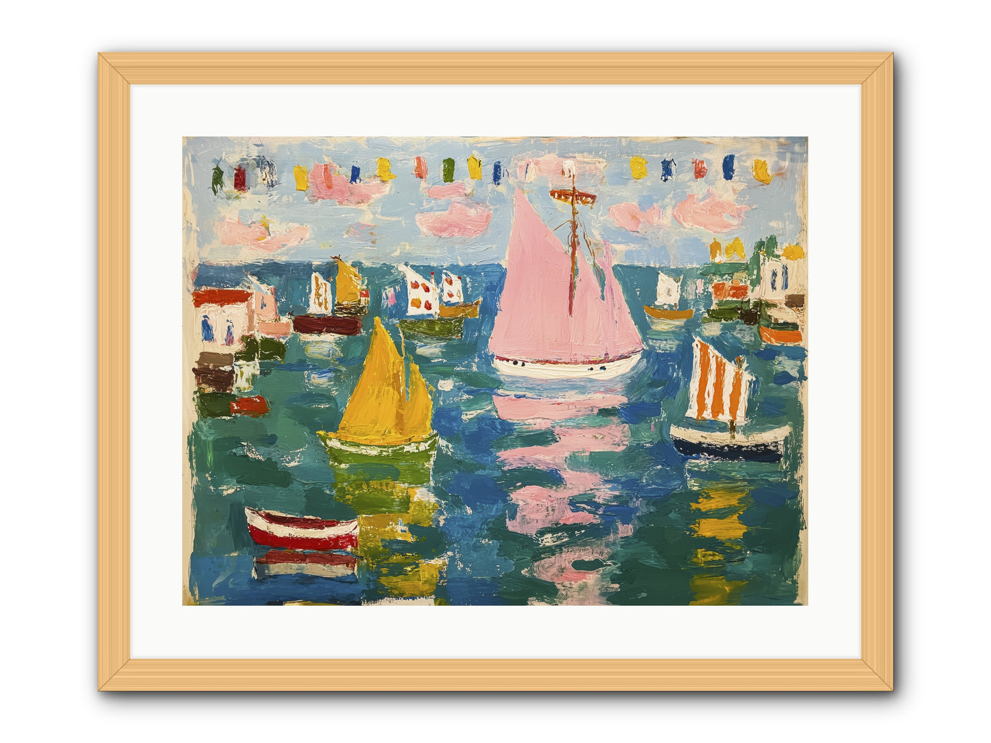 Midnight Sea Magic -- Framed Print - Natural 24x18