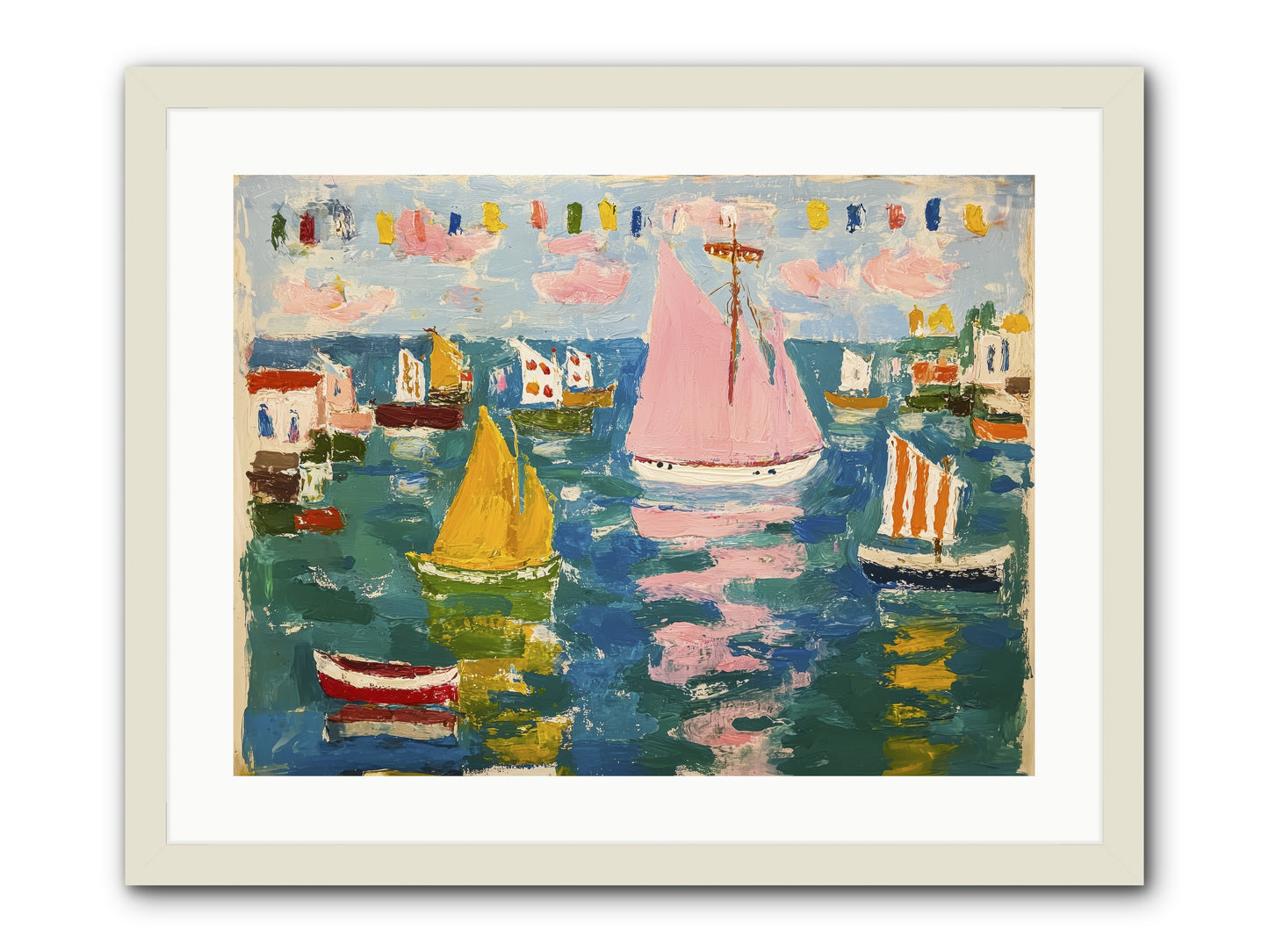 Midnight Sea Magic -- Framed Print - White 24x18
