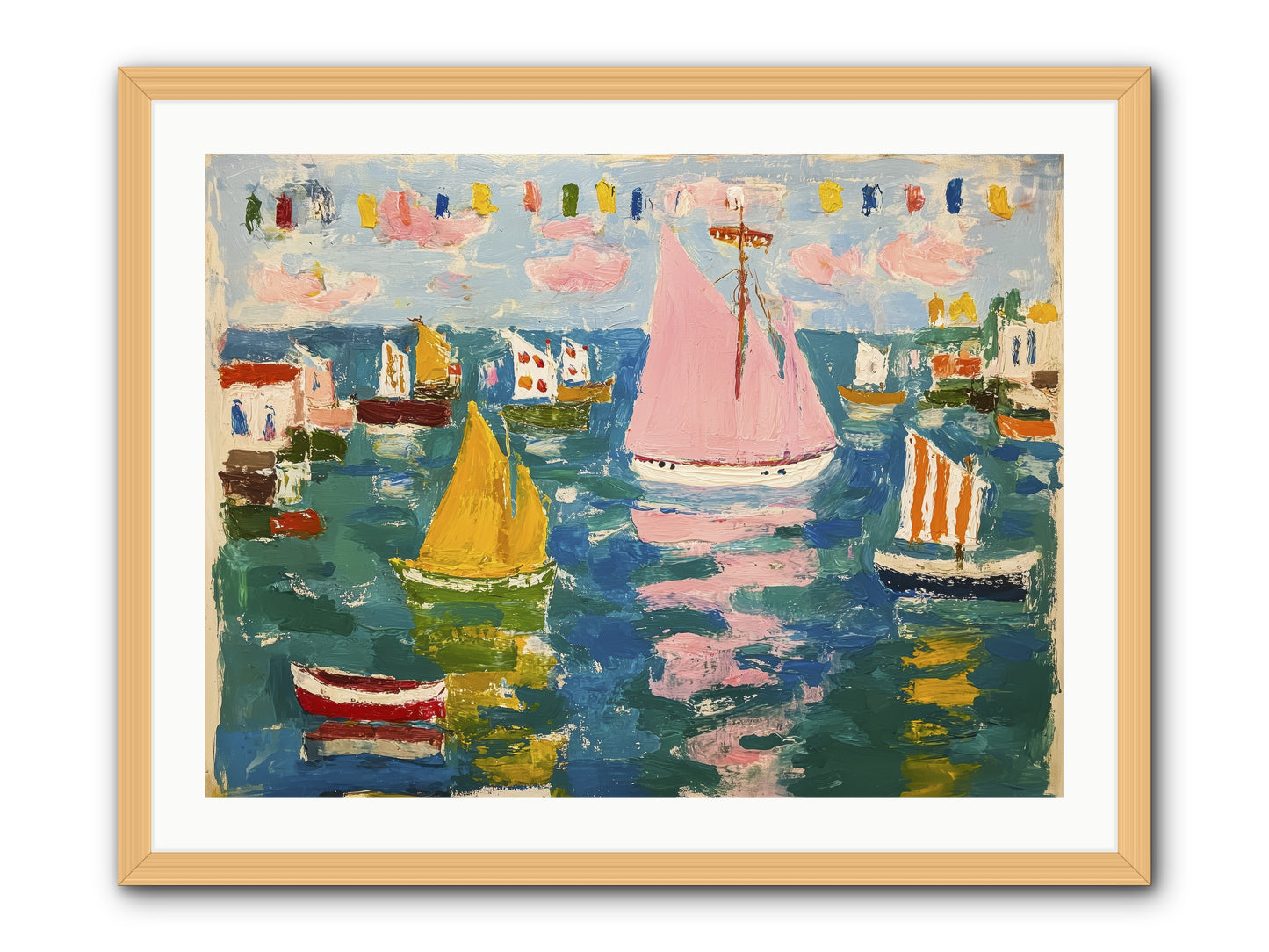 Midnight Sea Magic -- Framed Print - Natural 32x24