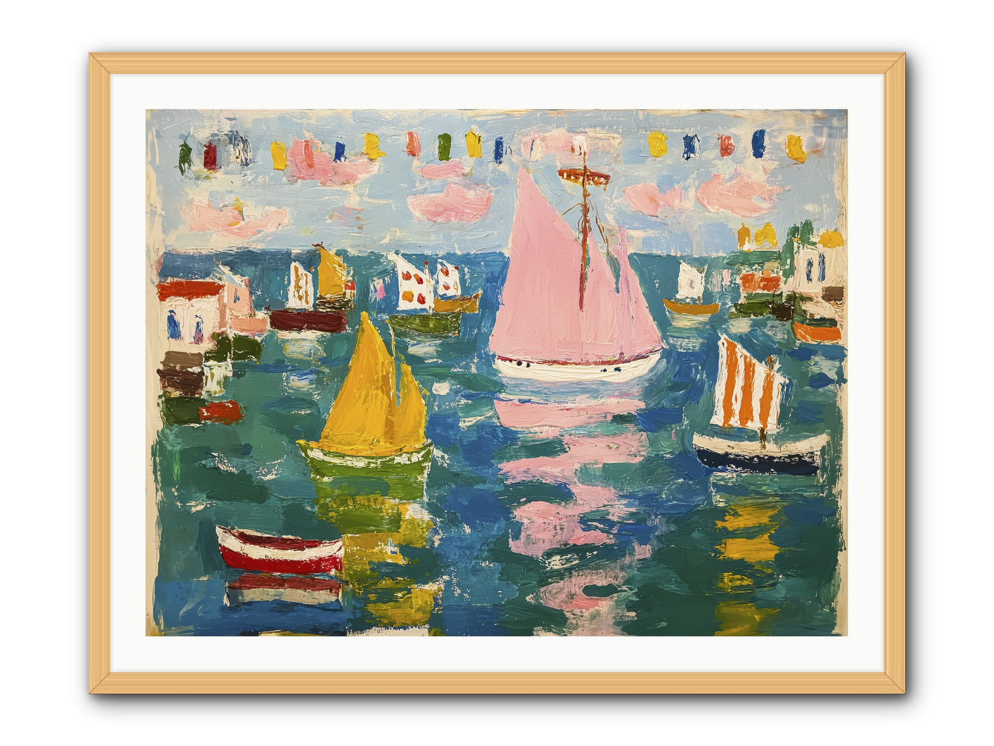 Midnight Sea Magic -- Framed Print - Natural 40x30