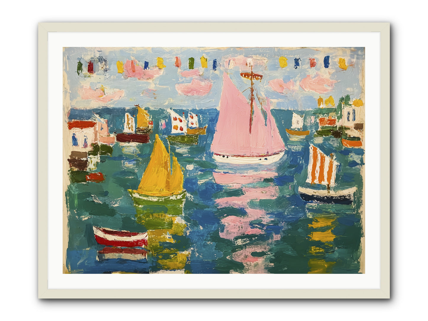 Midnight Sea Magic -- Framed Print - White 40x30
