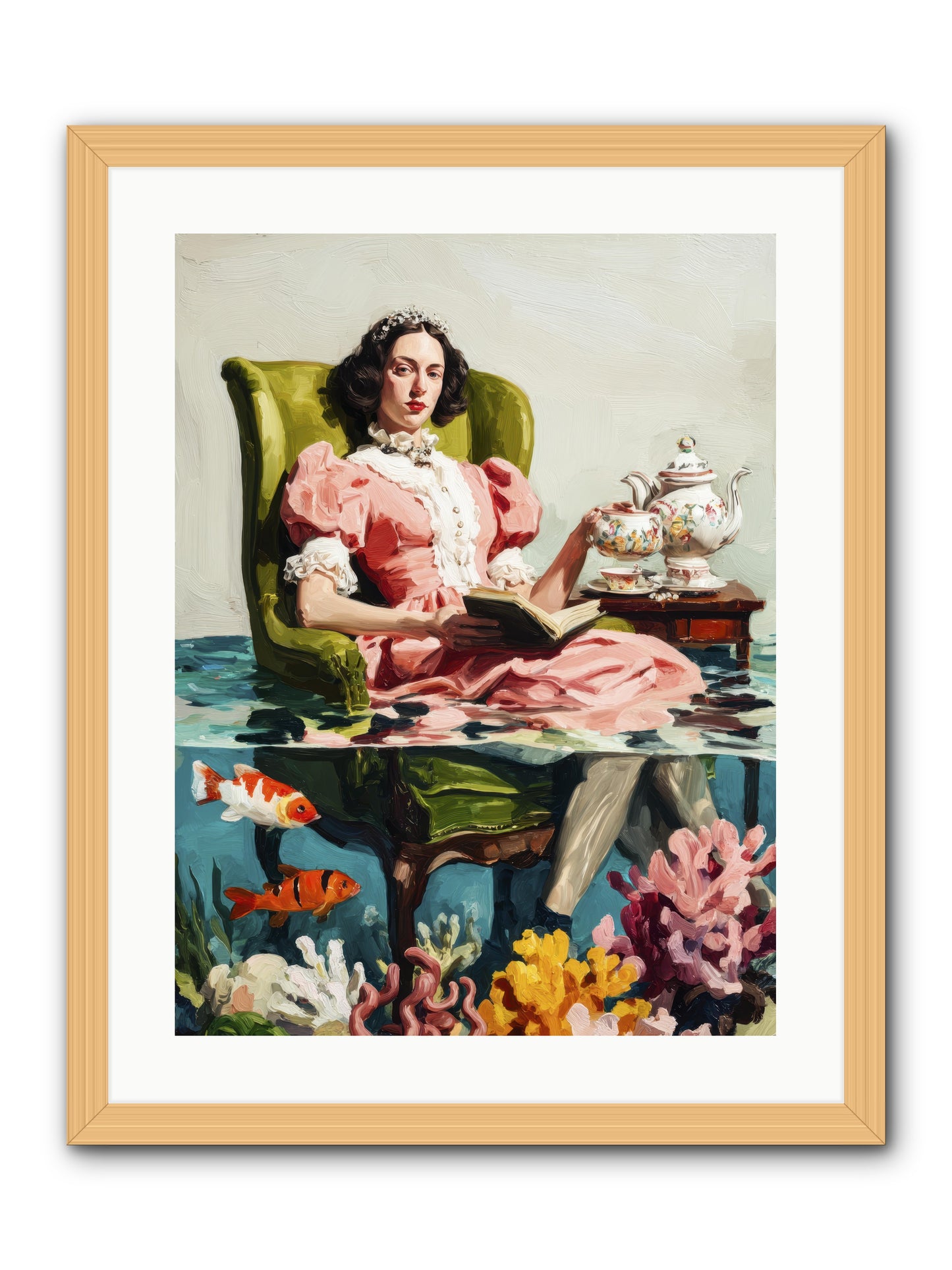 Midnight at Marguerite’s -- Framed Print - Natural 18x24