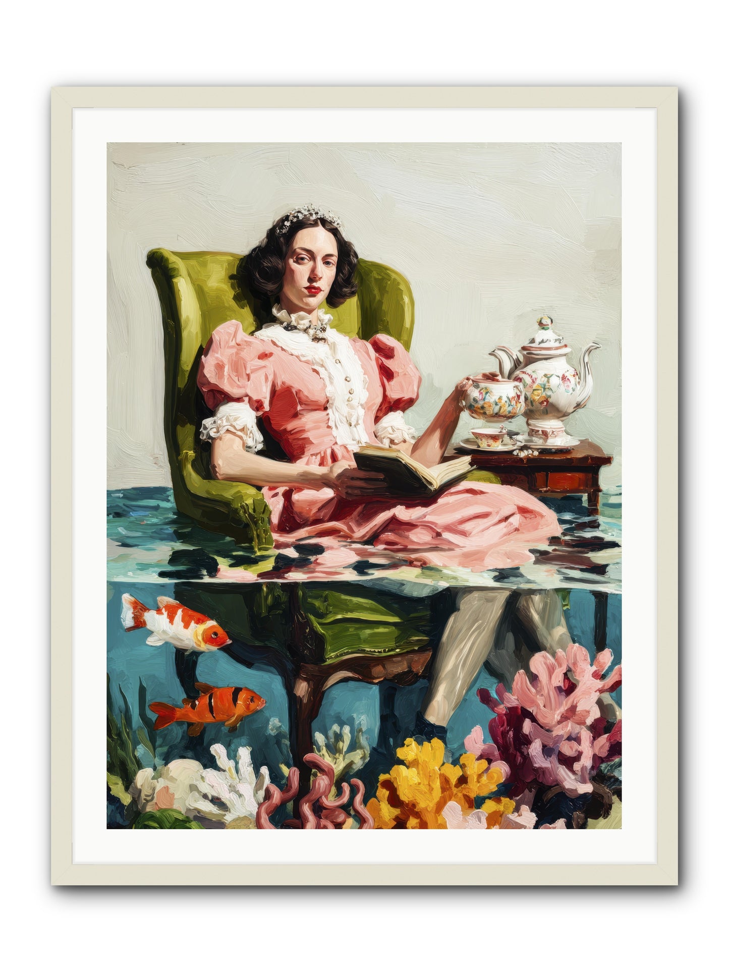 Midnight at Marguerite’s -- Framed Print - White 30x40
