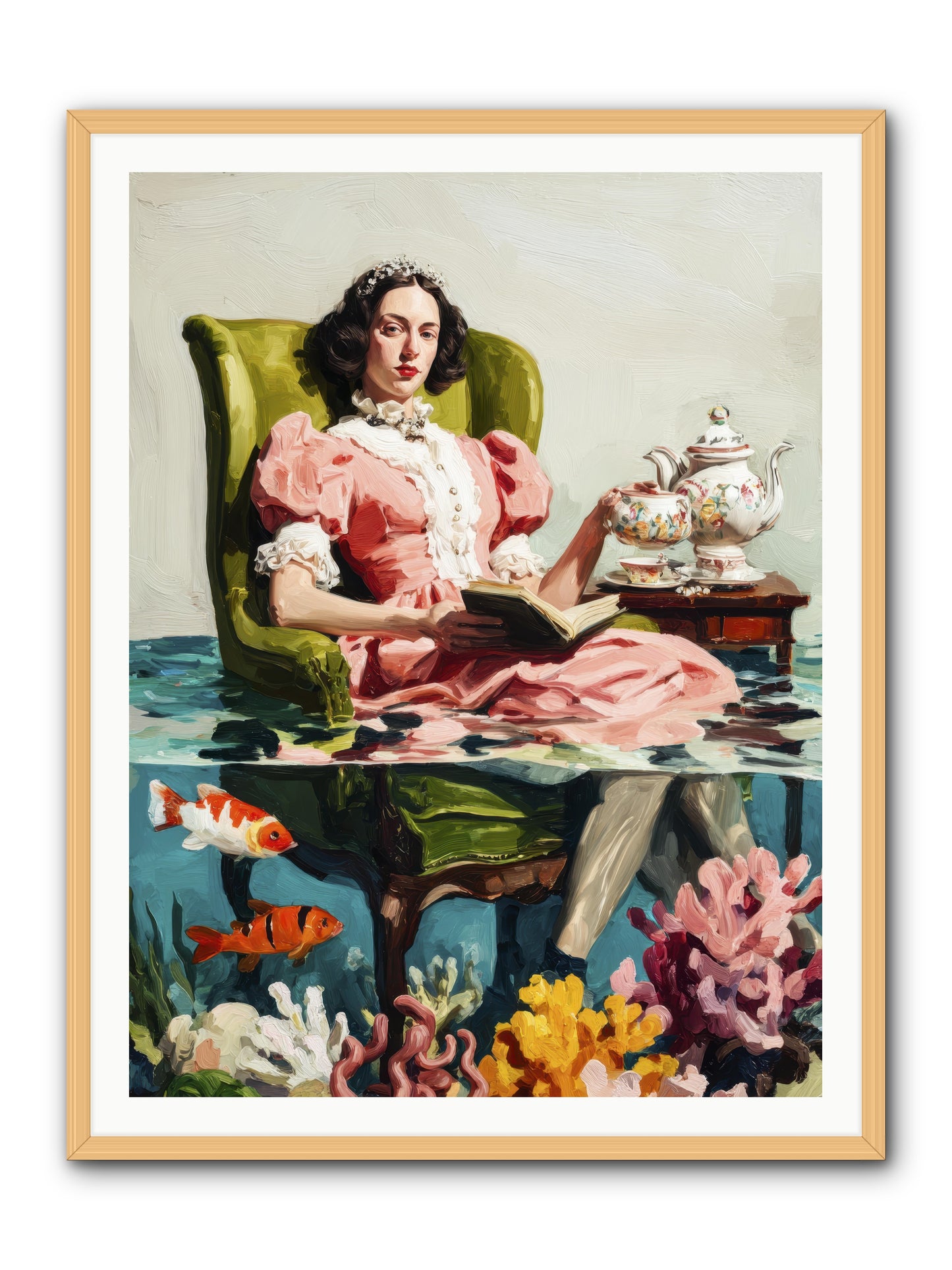 Midnight at Marguerite’s -- Framed Print - Natural 36x48