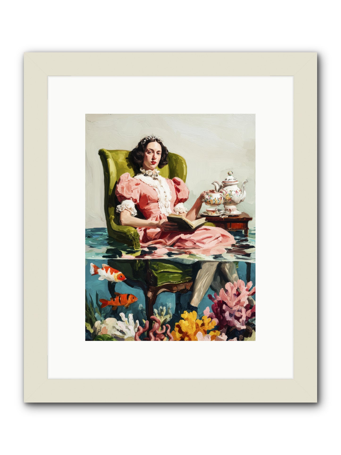 Midnight at Marguerite’s -- Framed Print - White 9x12