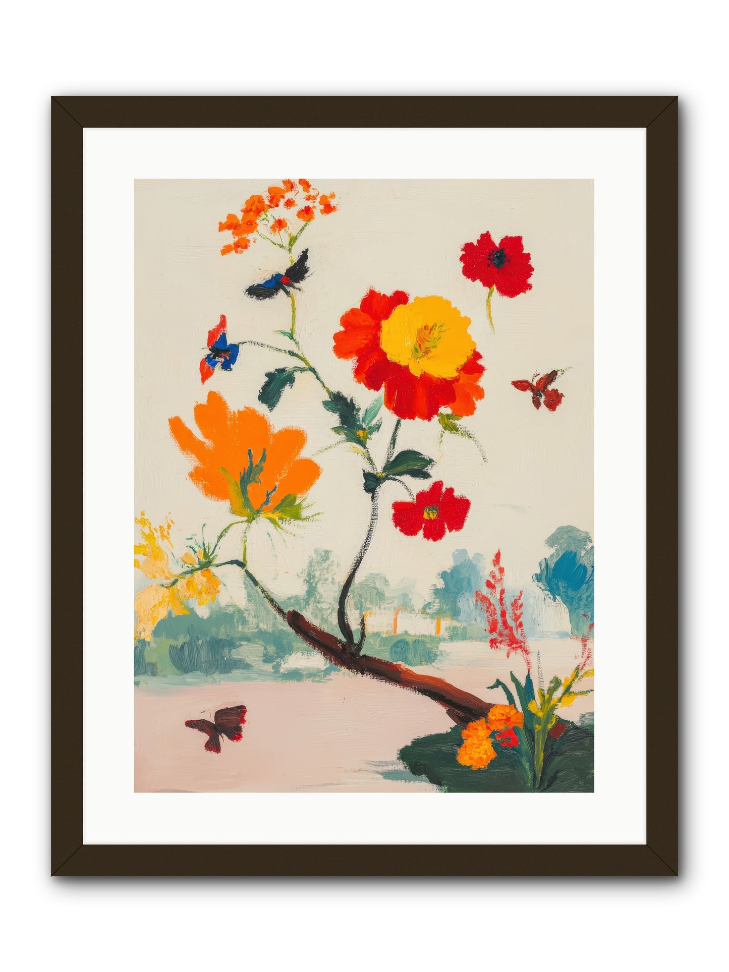 Midsummer Bloom-REZ -- Framed Print - Black 18x24