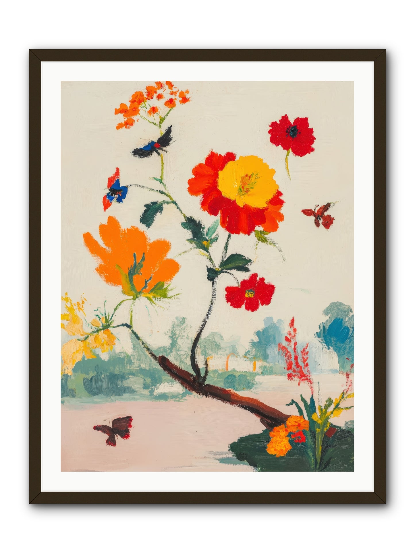 Midsummer Bloom-REZ -- Framed Print - Black 30x40