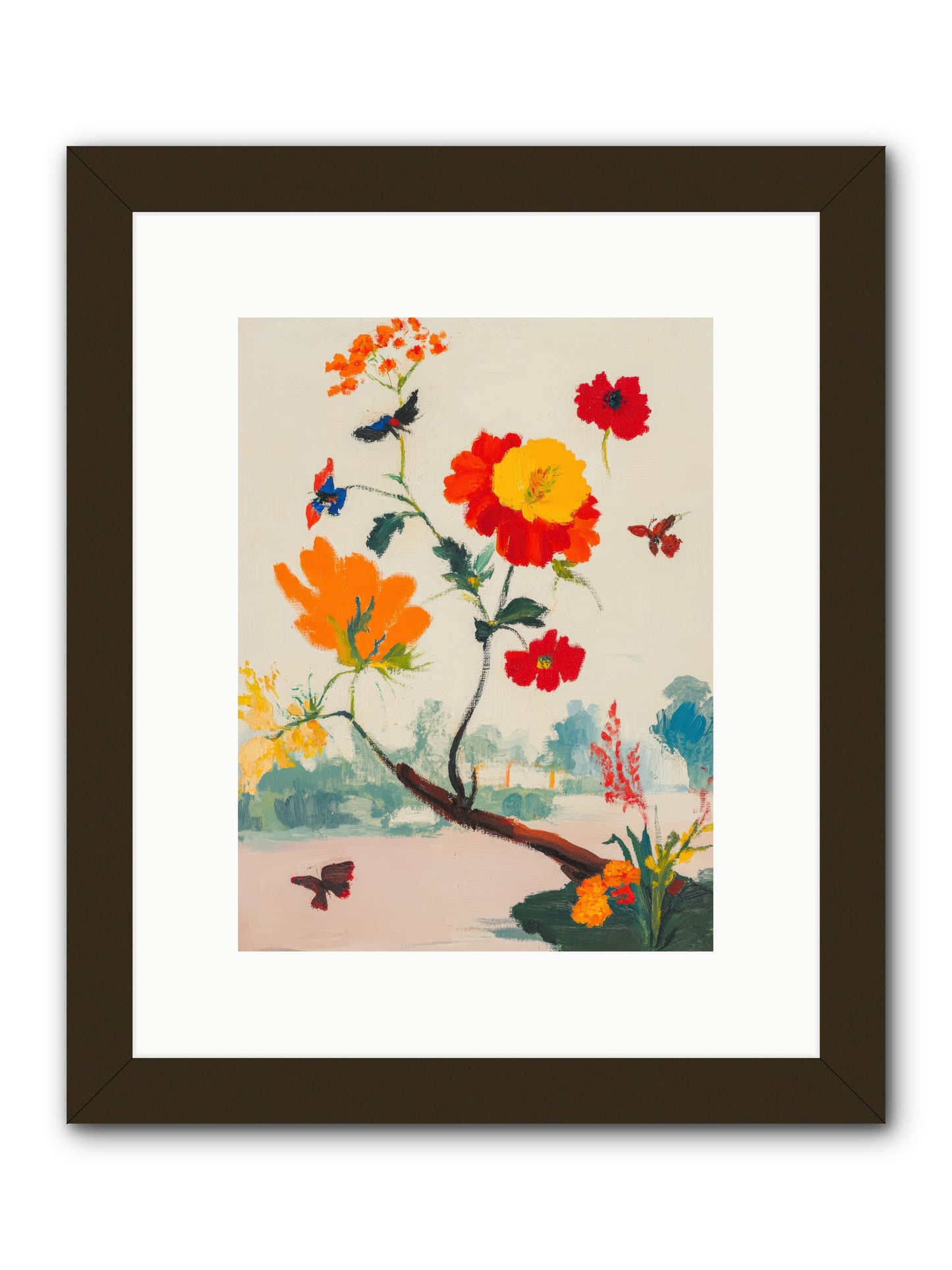 Midsummer Bloom-REZ -- Framed Print - Black 9x12