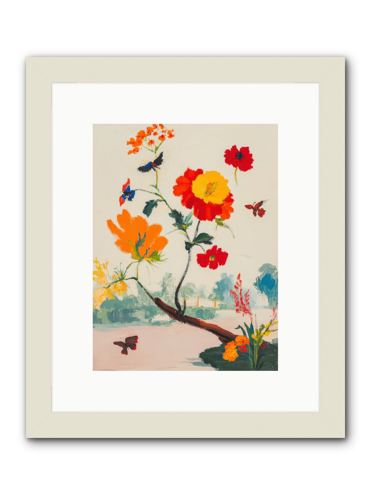 Midsummer Bloom-REZ -- Framed Print - White 9x12