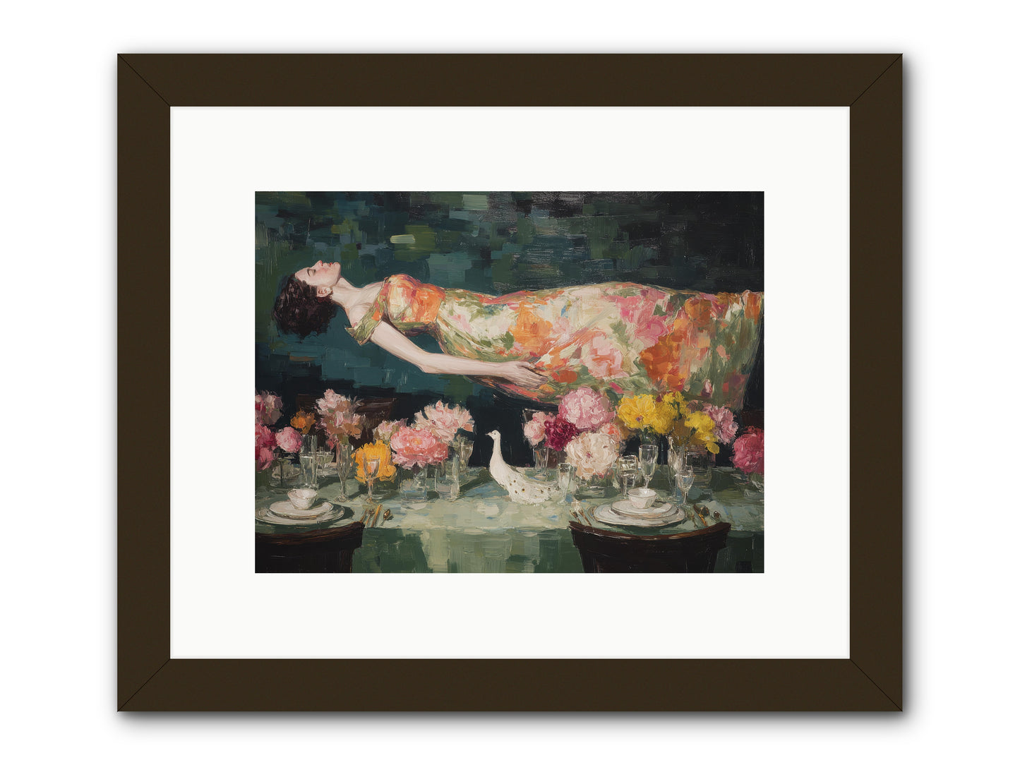 Midsummer at Parasol Park -- Framed Print - Black 12x9