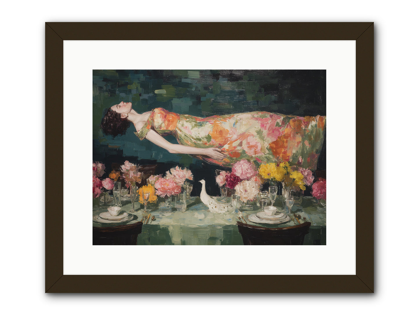 Midsummer at Parasol Park -- Framed Print - Black 16x12