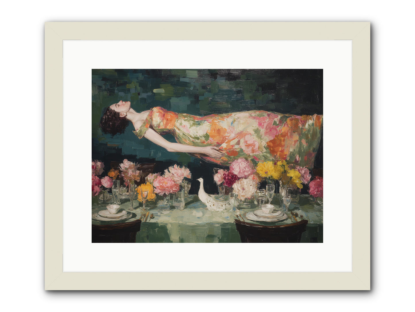 Midsummer at Parasol Park -- Framed Print - White 16x12