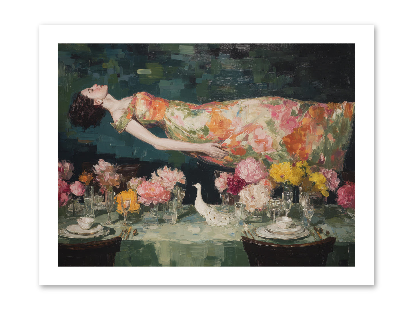 Midsummer at Parasol Park -- Loose Canvas Print 16x12