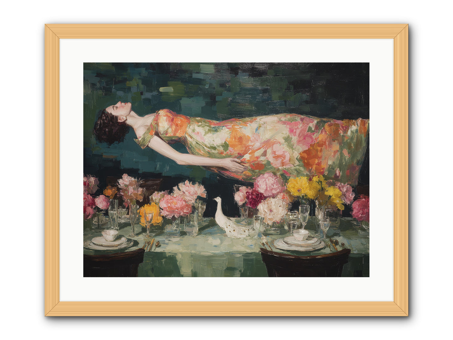 Midsummer at Parasol Park -- Framed Print - Natural 24x18