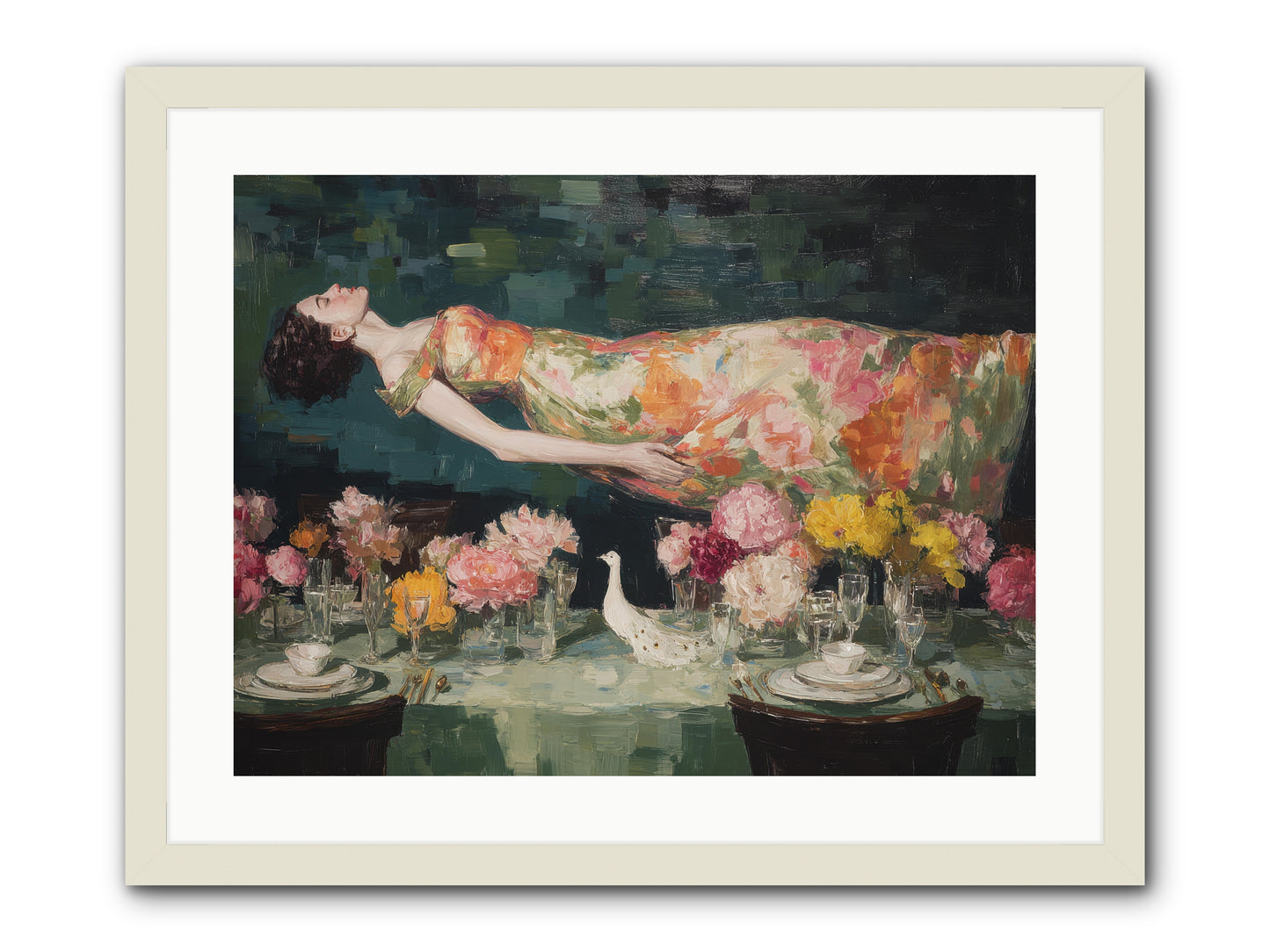 Midsummer at Parasol Park -- Framed Print - White 24x18