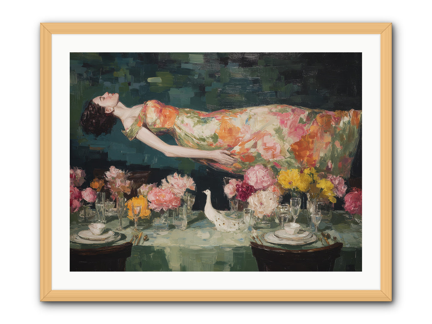 Midsummer at Parasol Park -- Framed Print - Natural 32x24