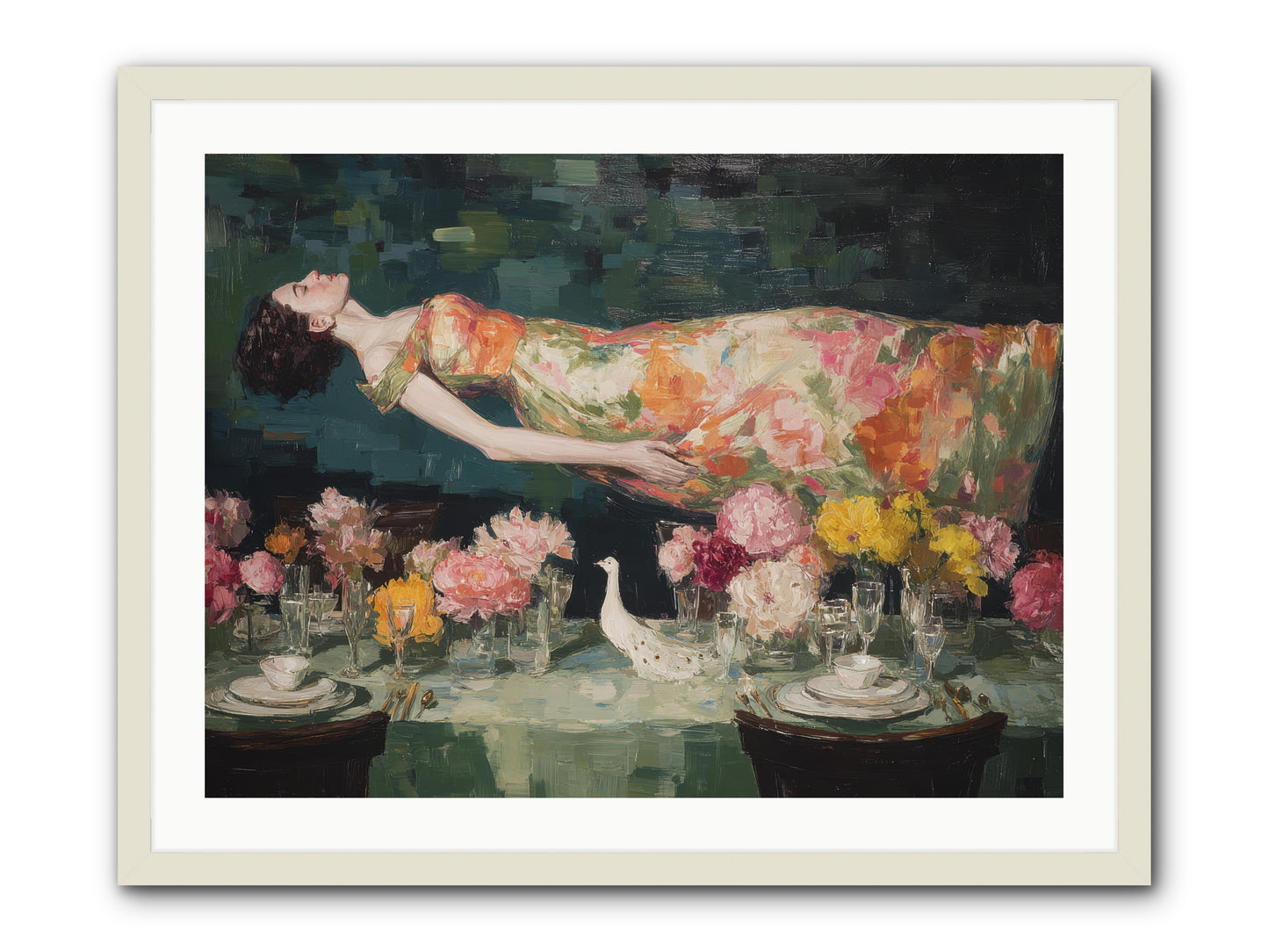 Midsummer at Parasol Park -- Framed Print - White 32x24