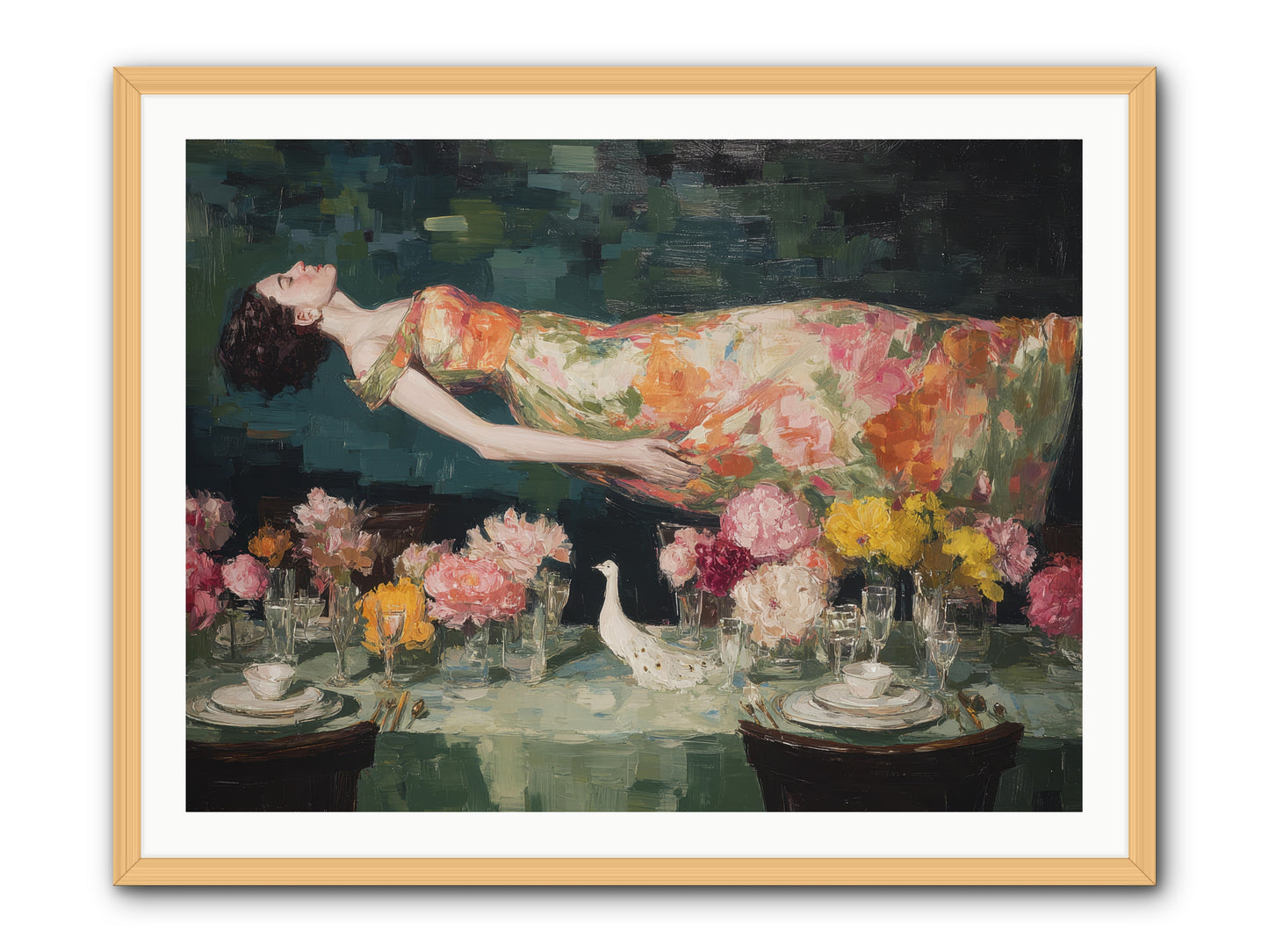 Midsummer at Parasol Park -- Framed Print - Natural 40x30