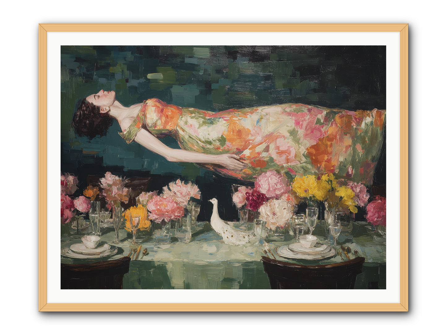 Midsummer at Parasol Park -- Framed Print - Natural 48x36