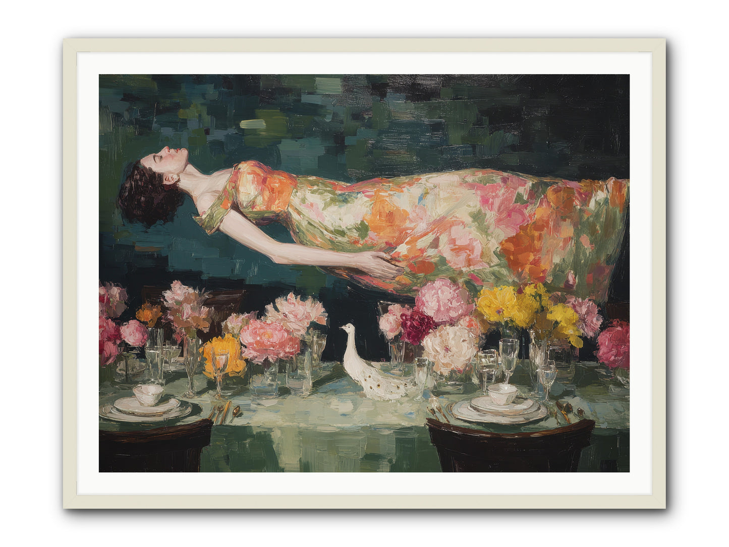 Midsummer at Parasol Park -- Framed Print - White 48x36