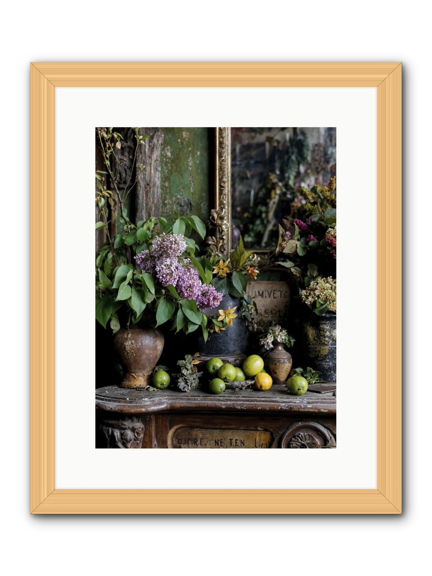 Midsummer's Garden Scheme -- Framed Print - Natural 12x16