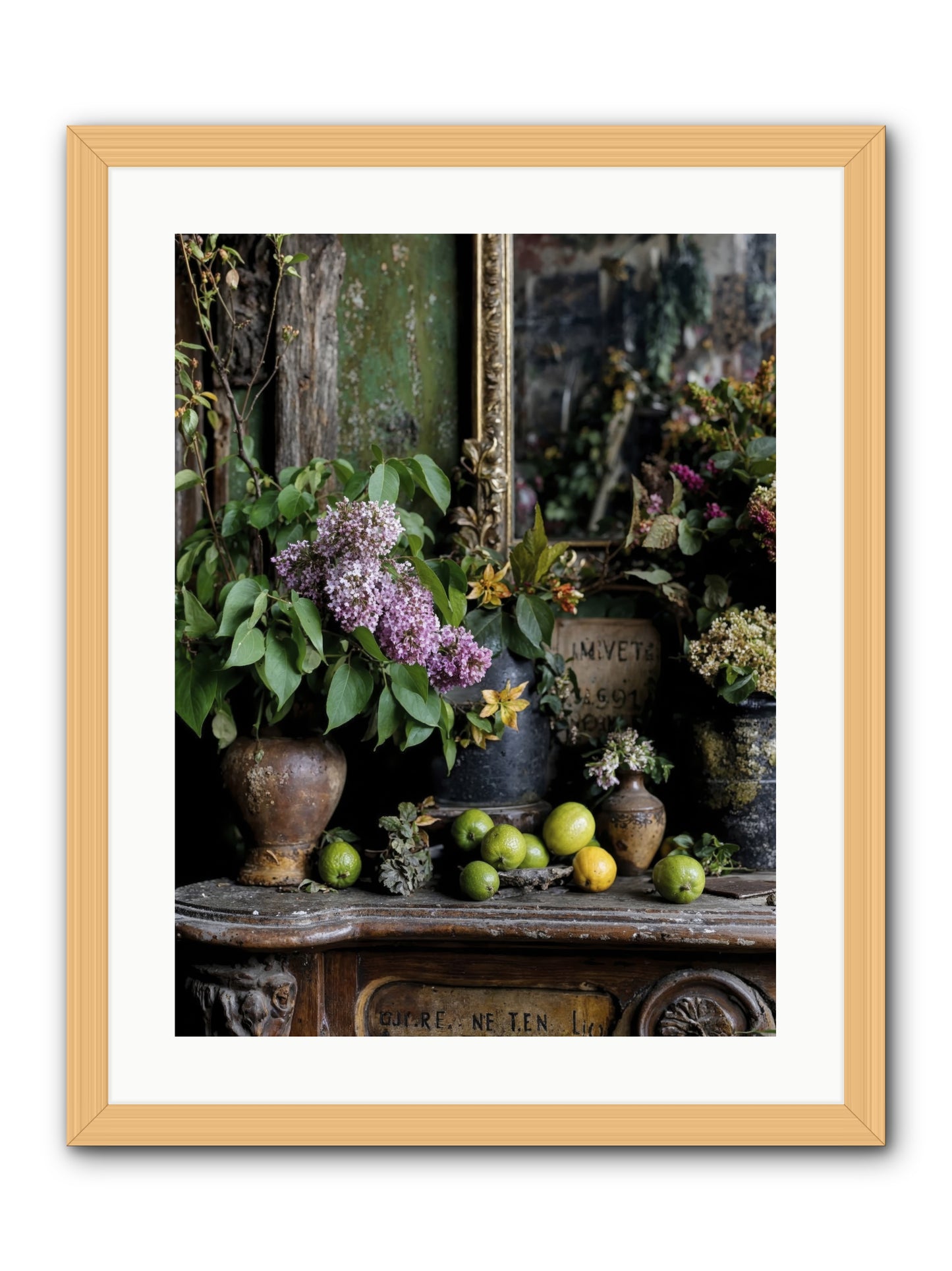 Midsummer's Garden Scheme -- Framed Print - Natural 18x24