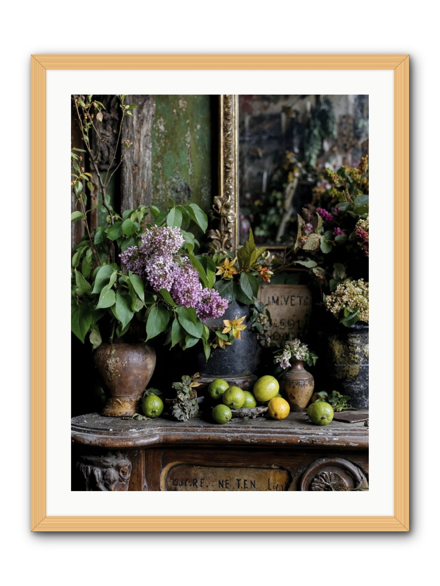Midsummer's Garden Scheme -- Framed Print - Natural 24x32