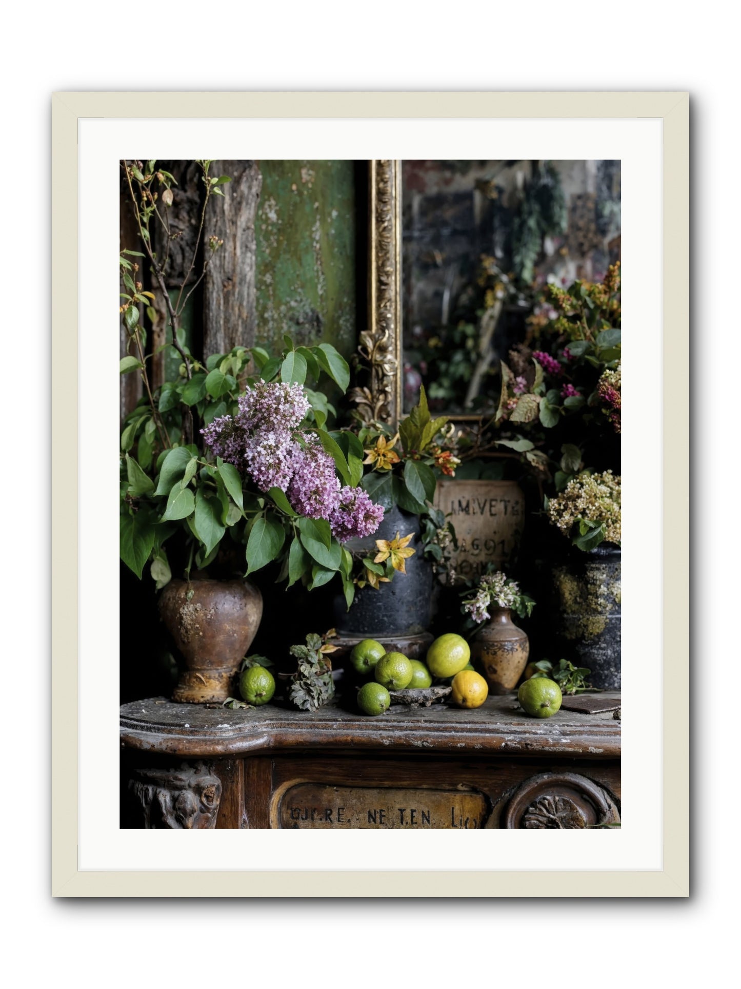 Midsummer's Garden Scheme -- Framed Print - White 24x32