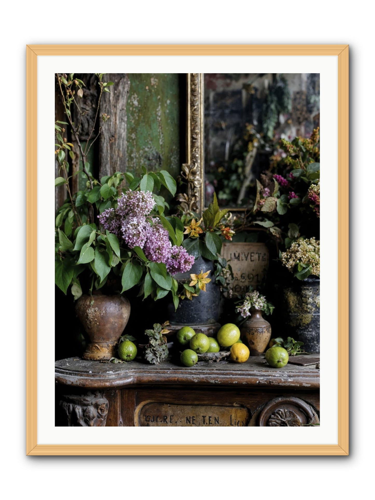 Midsummer's Garden Scheme -- Framed Print - Natural 30x40