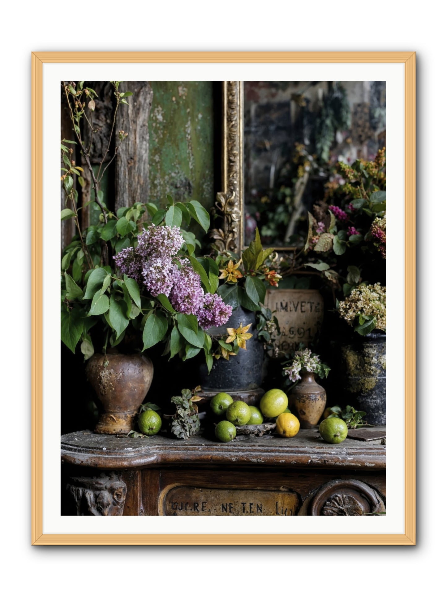 Midsummer's Garden Scheme -- Framed Print - Natural 36x48